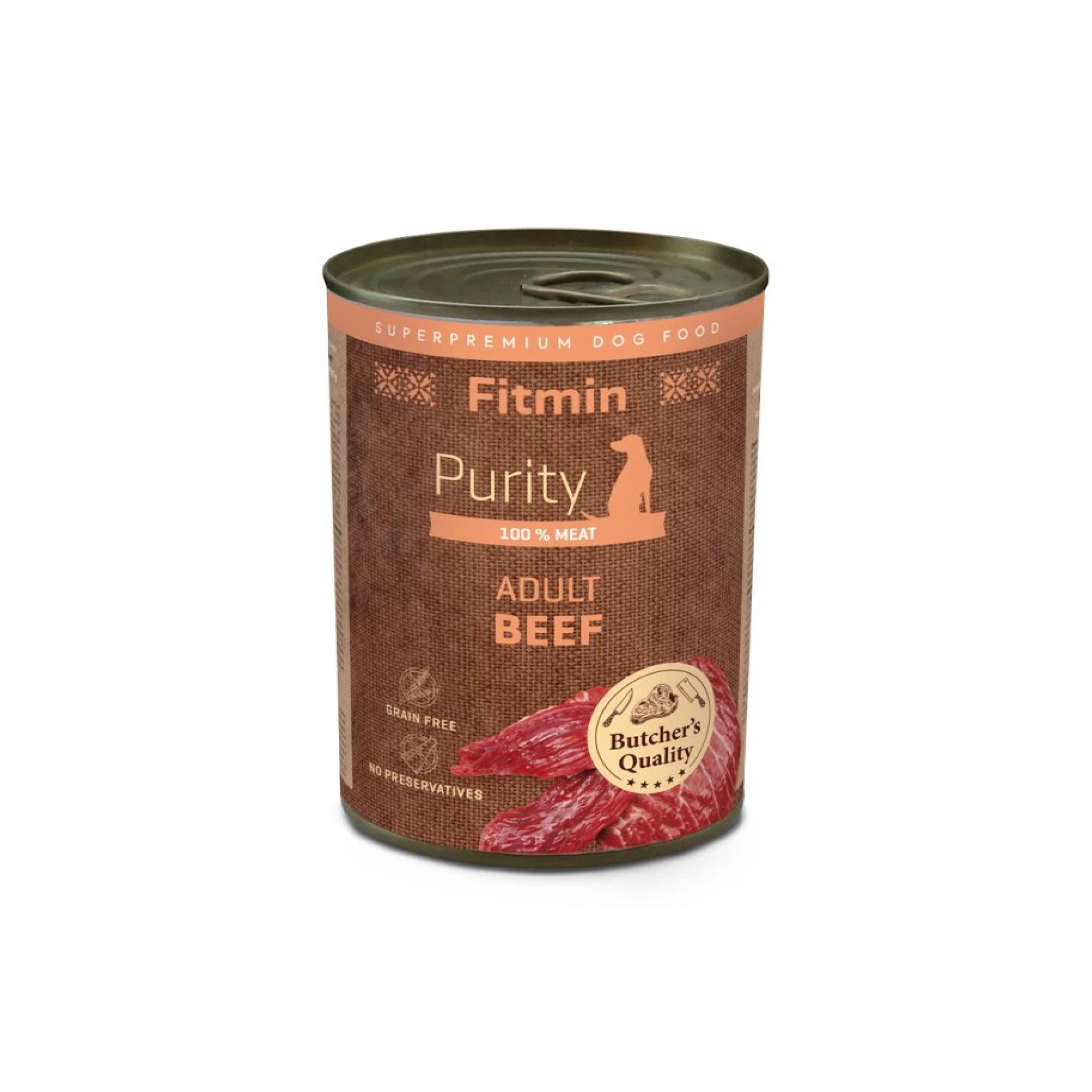 Fitmin Purity Konserwa z wołowiną 100% mięsa karma mokra dla psów w każdym wieku 400g
