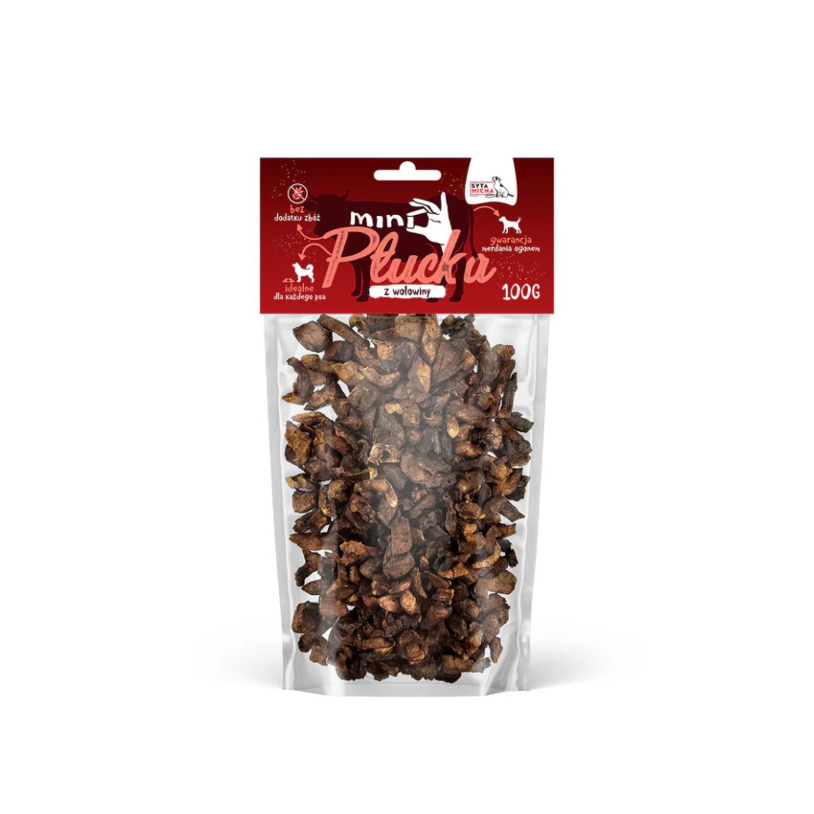 Syta Micha MINI Płucka wołowe przysmak dla psa 100g