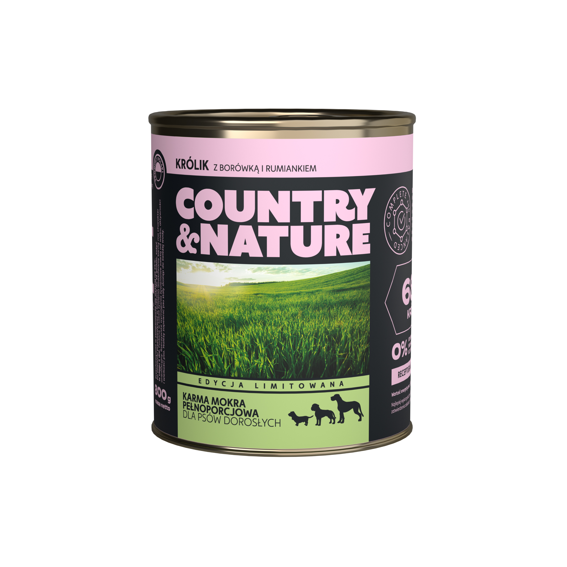 COUNTRY&NATURE Bezzbożowa karma królik 800g