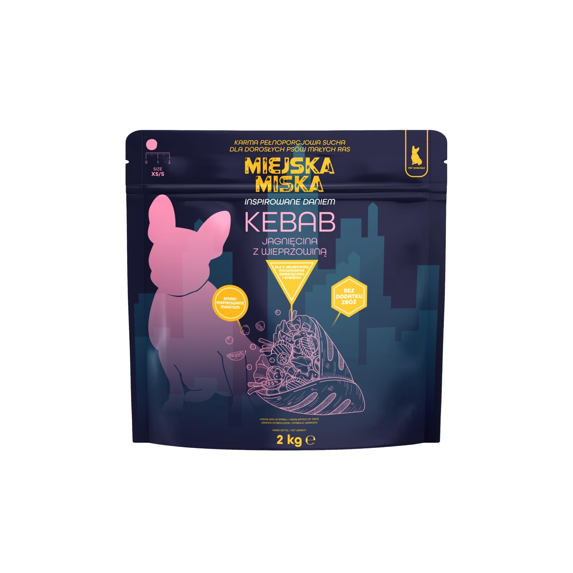Gaczoo Miejska Miska Kebab XS/S Jagnięcina karma sucha dla psów małych ras 2kg
