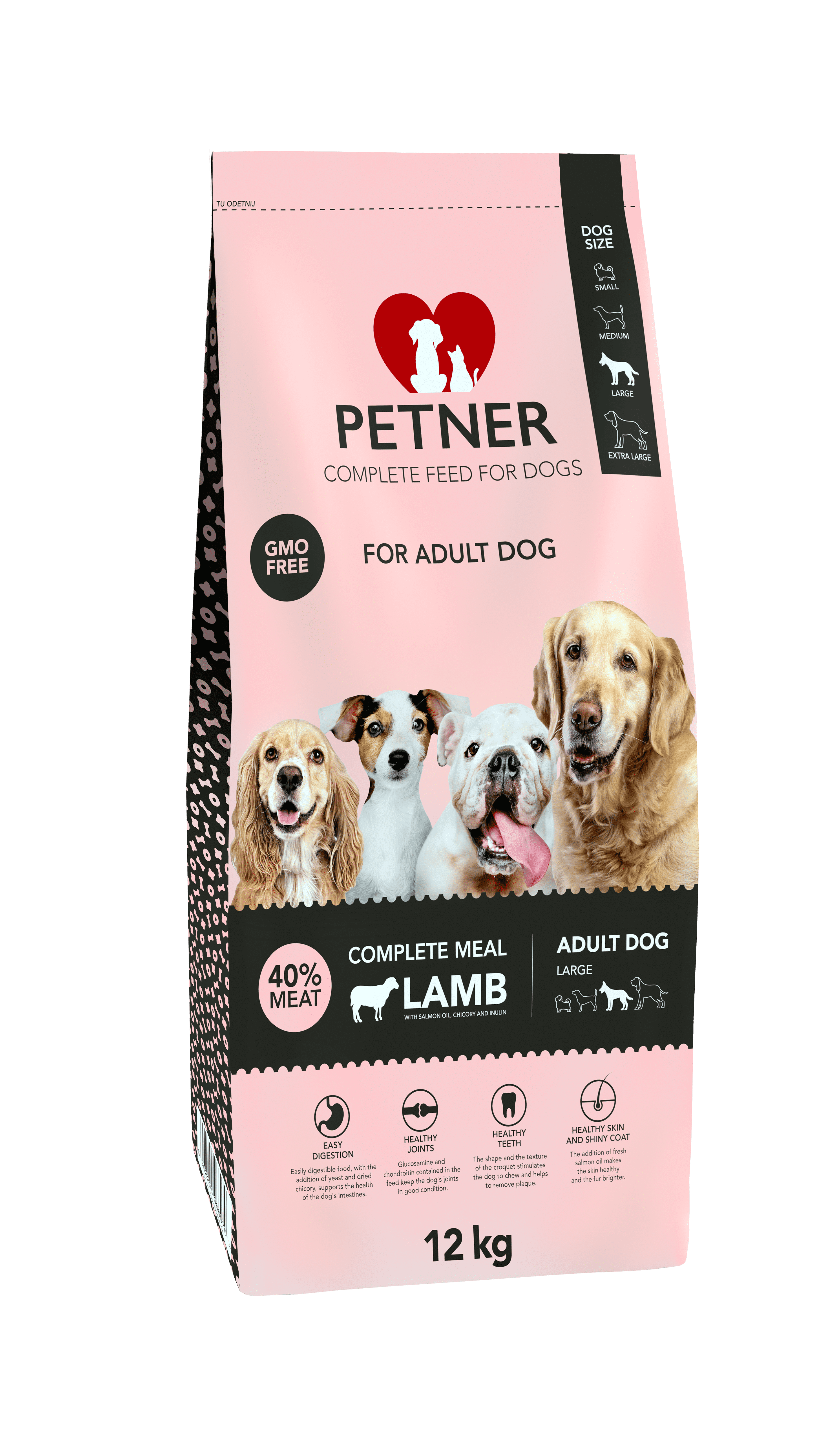 Petner Adult dog large breeds with  lamb 12kg