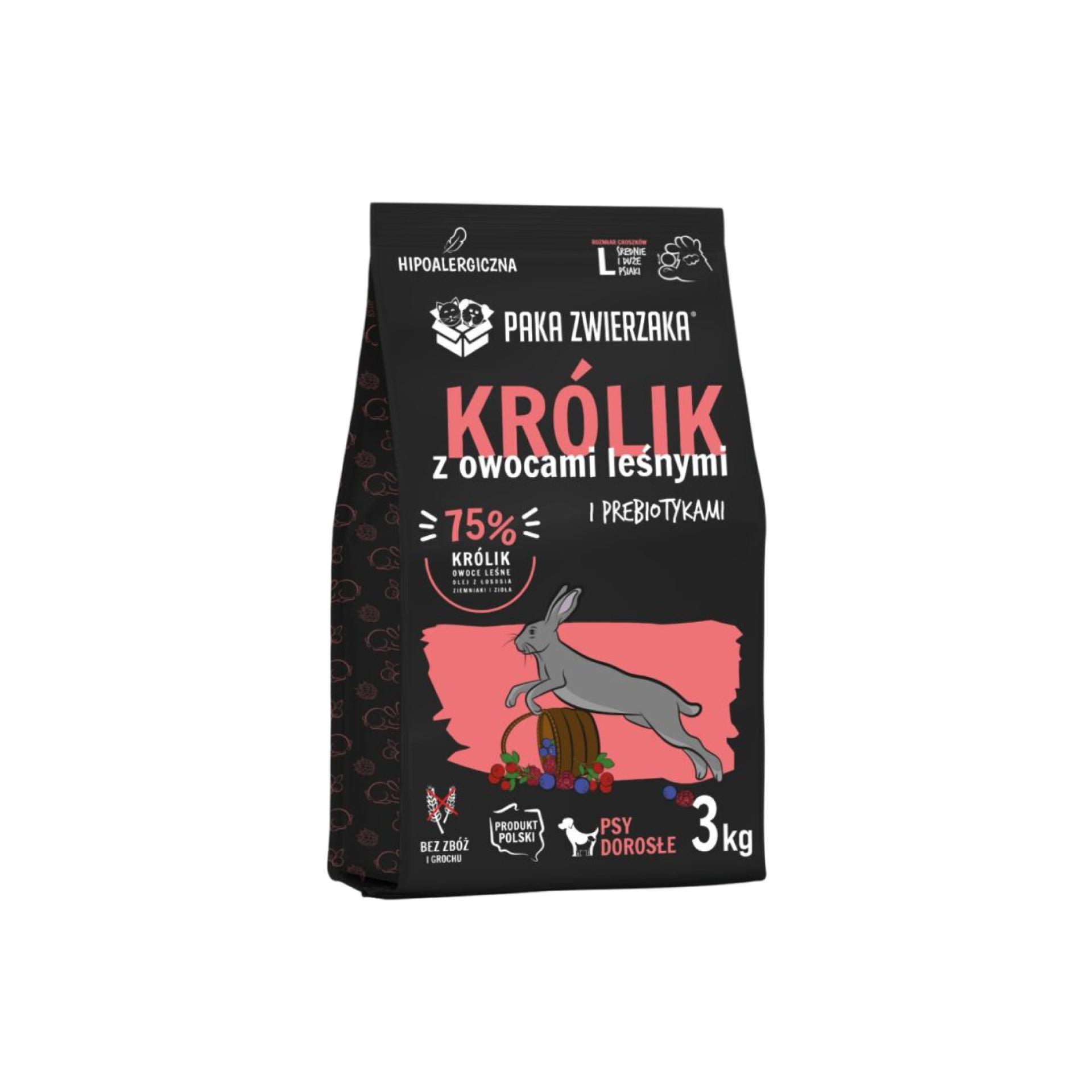 PAKA ZWIERZAKA sucha karma Seven’th Heaven Królik i owoce leśne dla średnich i dużych ras 3kg