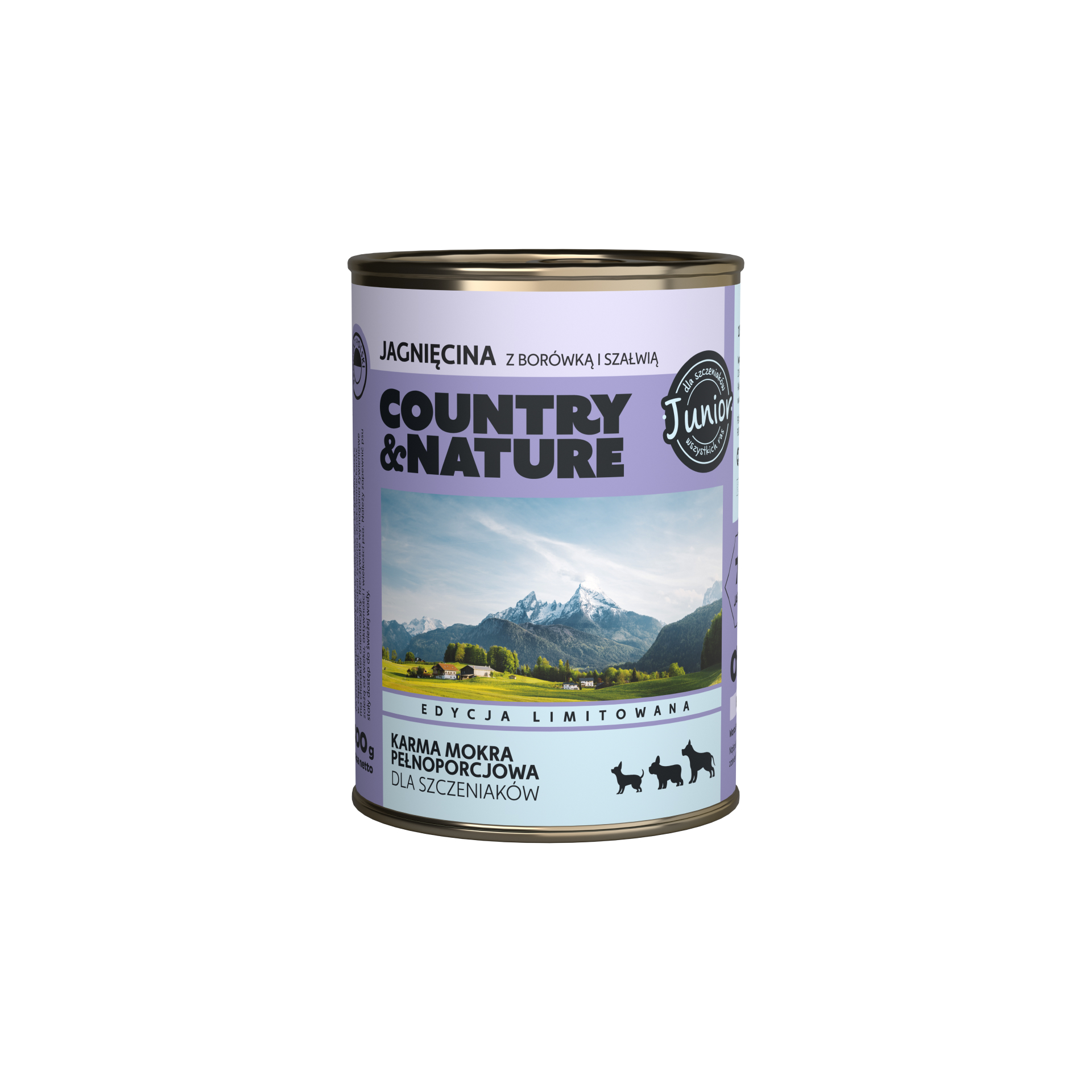 COUNTRY&NATURE Junior Bezzbożowa karma jagnięcina dla szczeniąt 400 g  