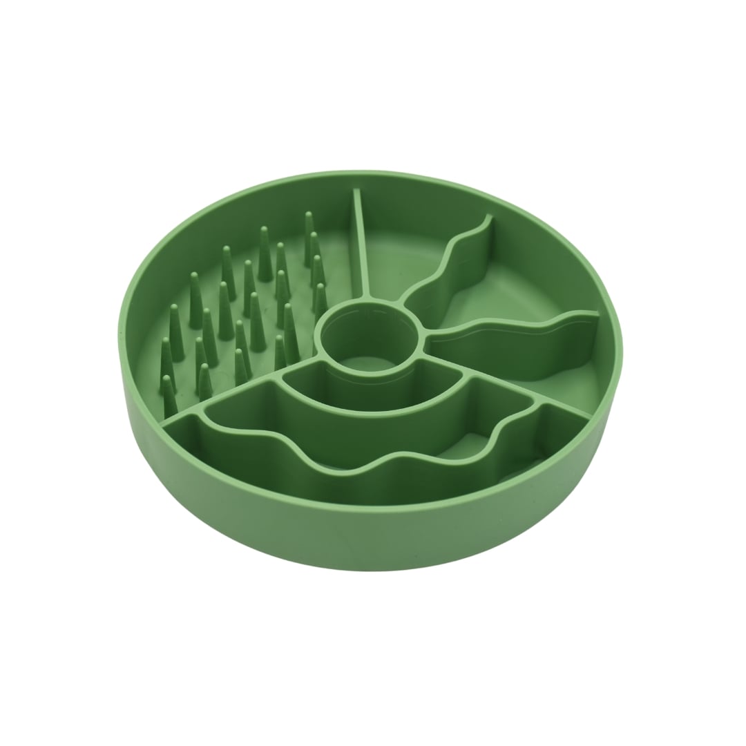 Fiboo Slow Fiboowl miska spowalniająca jedzenie dla psów i kotów kolor zielony 19cm
