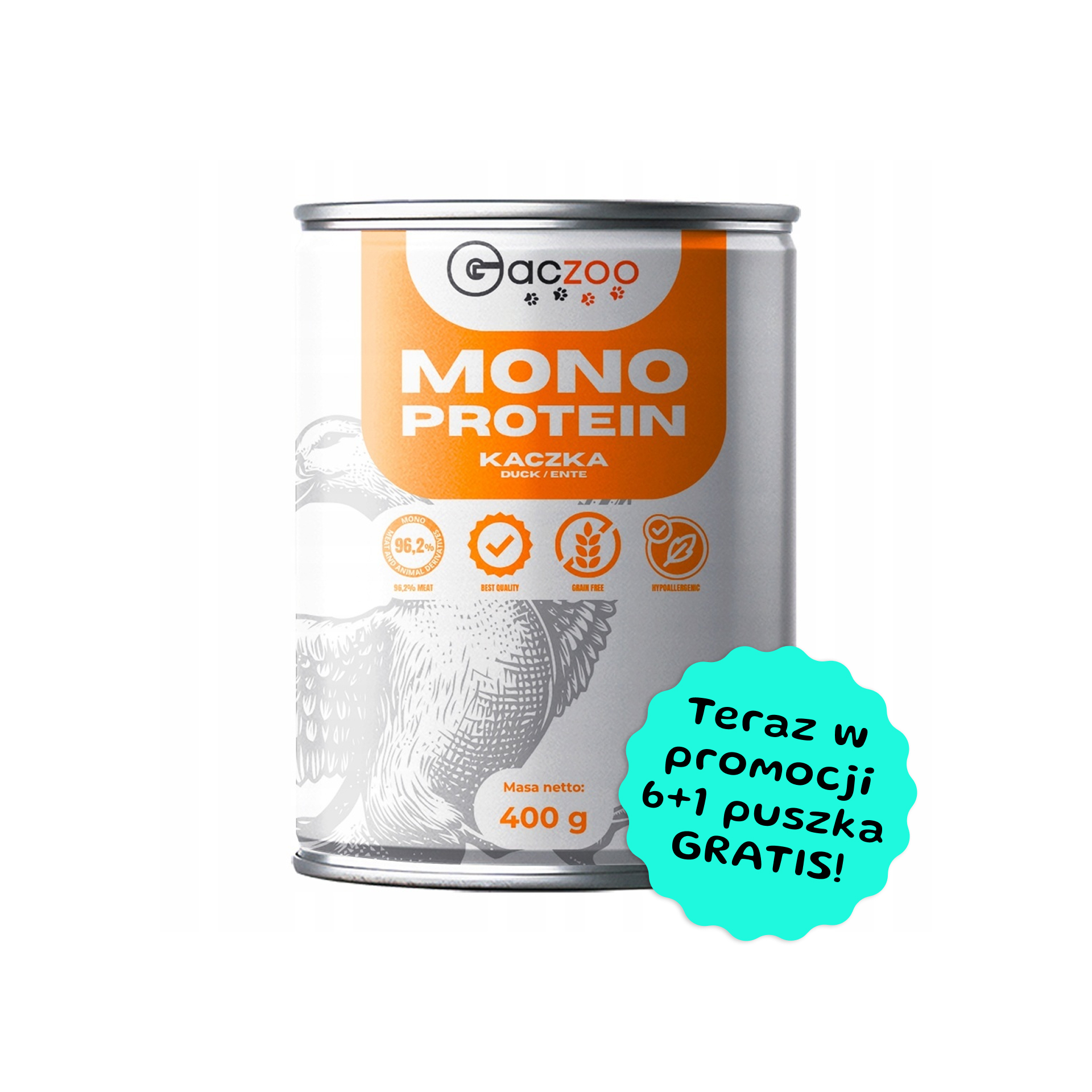 Gaczoo Monobiałkowa Kaczka karma mokra dla psów dorosłych wszystkich ras 400g