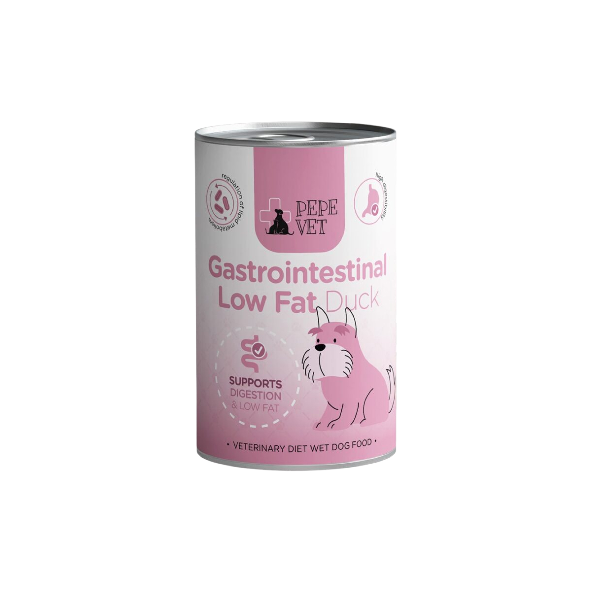 PAKA ZWIERZAKA PEPE VET Gastrointestinal Low Fat Duck weterynaryjna karma mokra z kaczką dla psów 400g