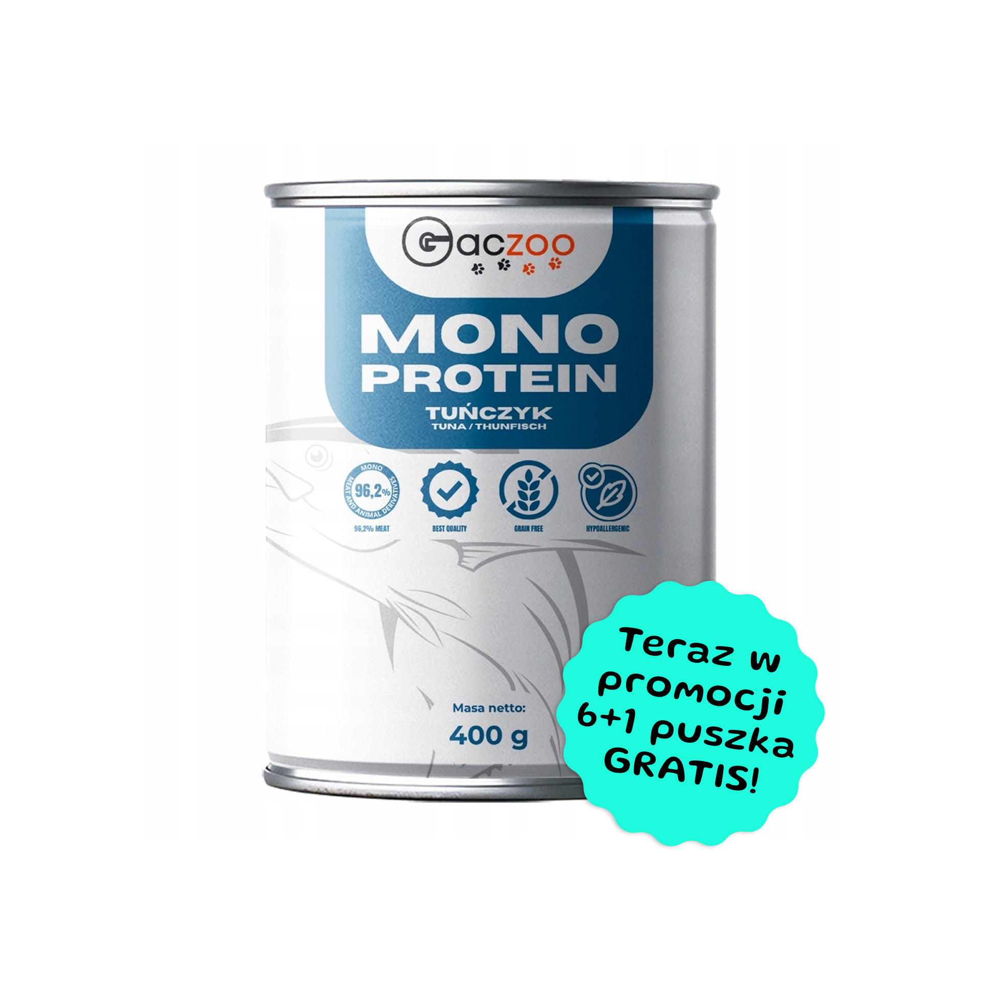 Gaczoo Monobiałkowa Tuńczyk karma mokra dla psów dorosłych wszystkich ras 400g