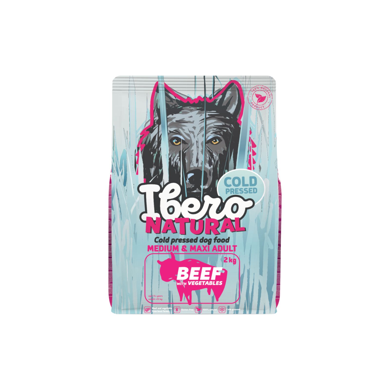 Ibero Cold Press Dog Adult Medium/Large karma tłoczona na zimno dla dużych i średnich psów z wołowiną 2kg