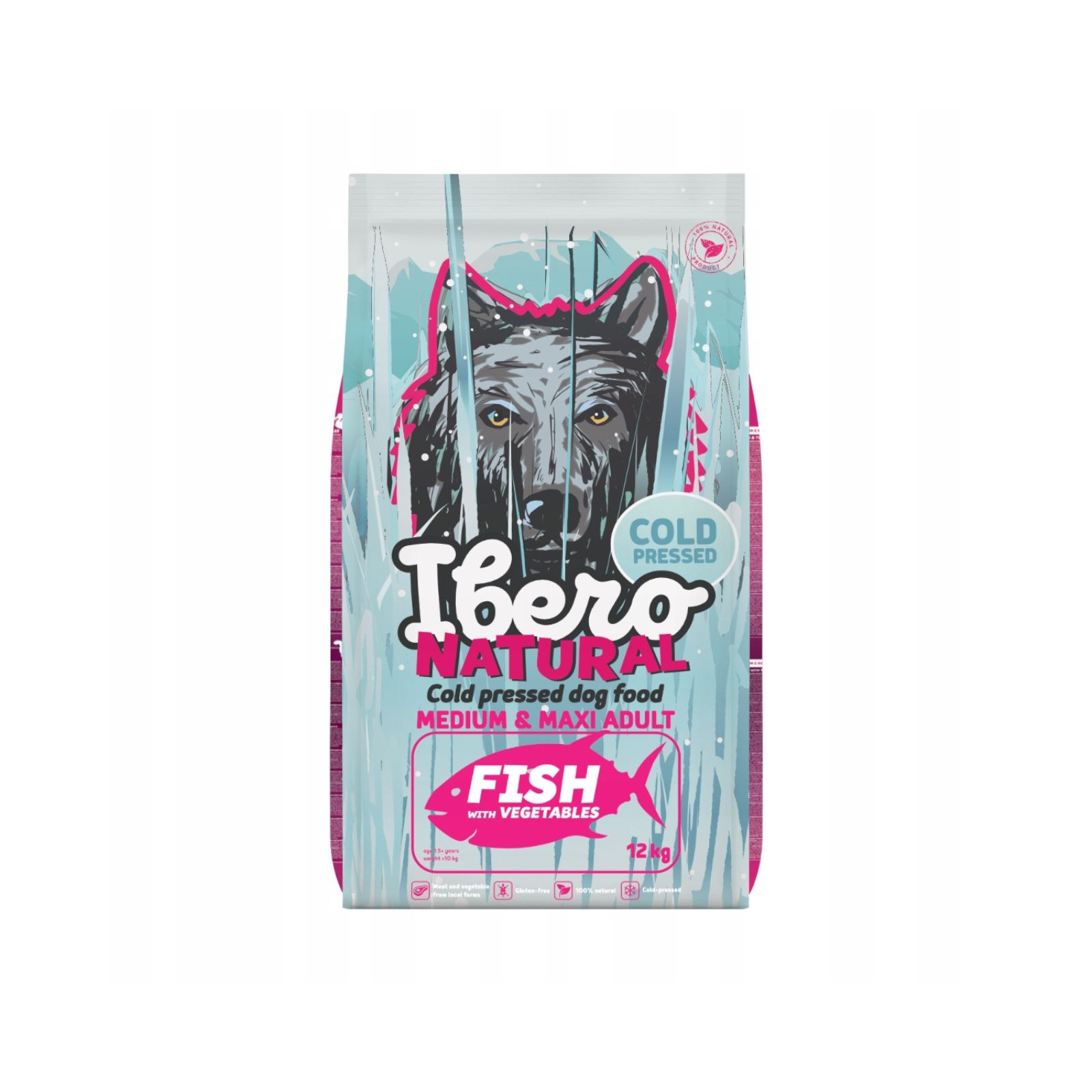Ibero Cold Press Dog Adult Medium/Large Fish karma tłoczona na zimno dla średnich i dużych psów z rybą 12kg