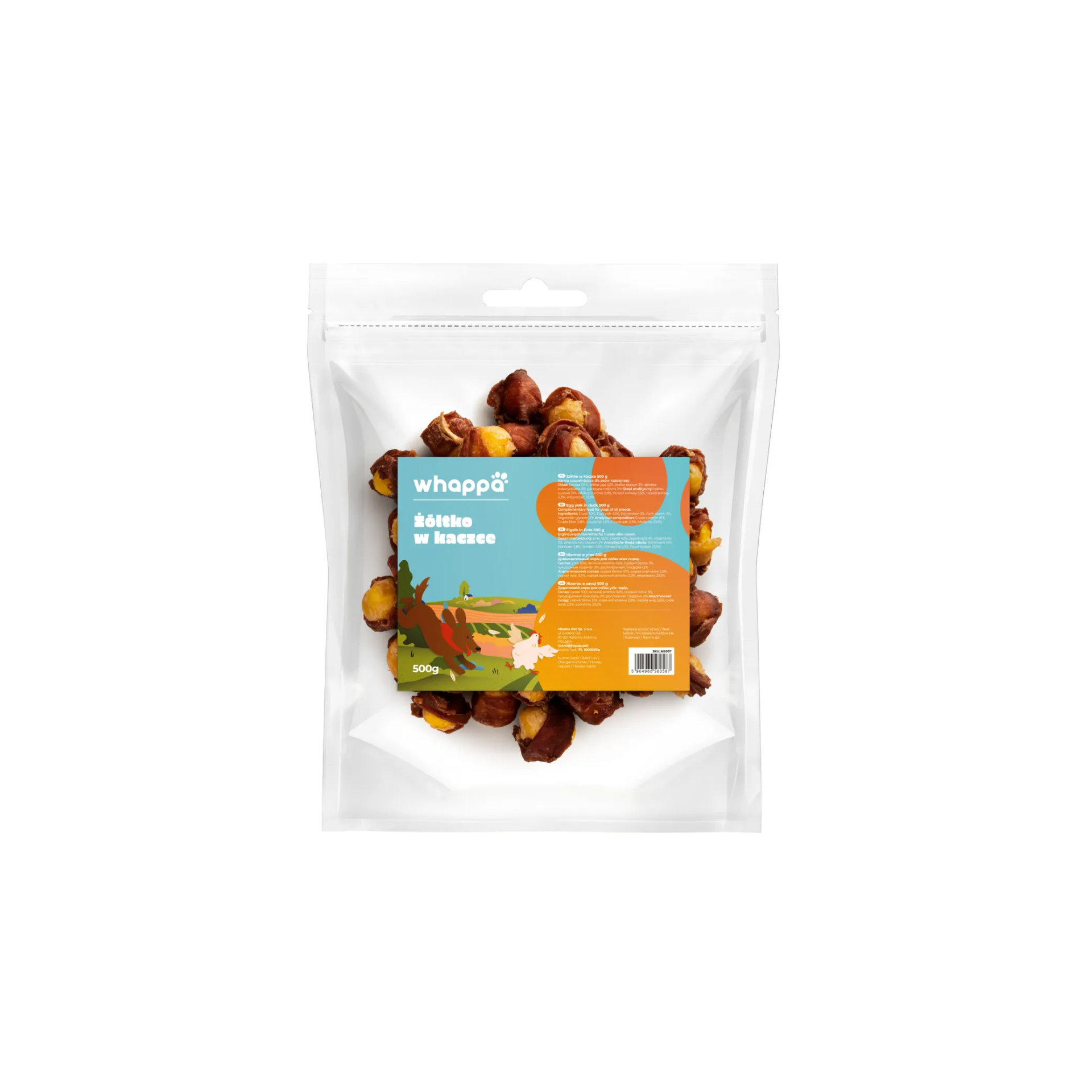 Whappa Żółtko owinięte kaczką przysmak dla psa 500g