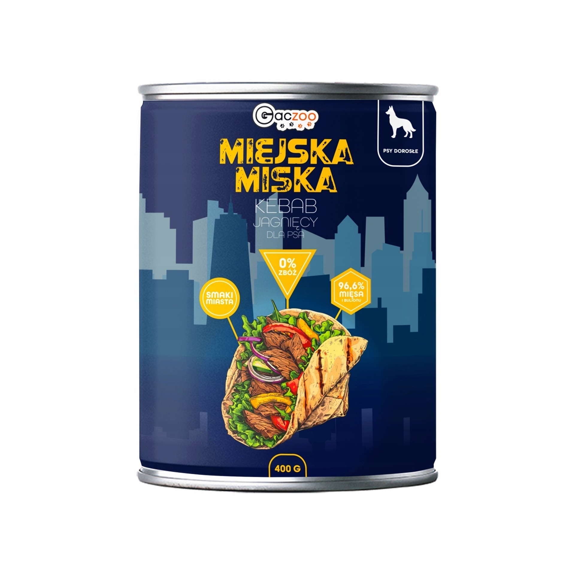 Gaczoo Miejska Miska Kebab Jagnięcy bezzbożowa karma mokra dla psów 400g