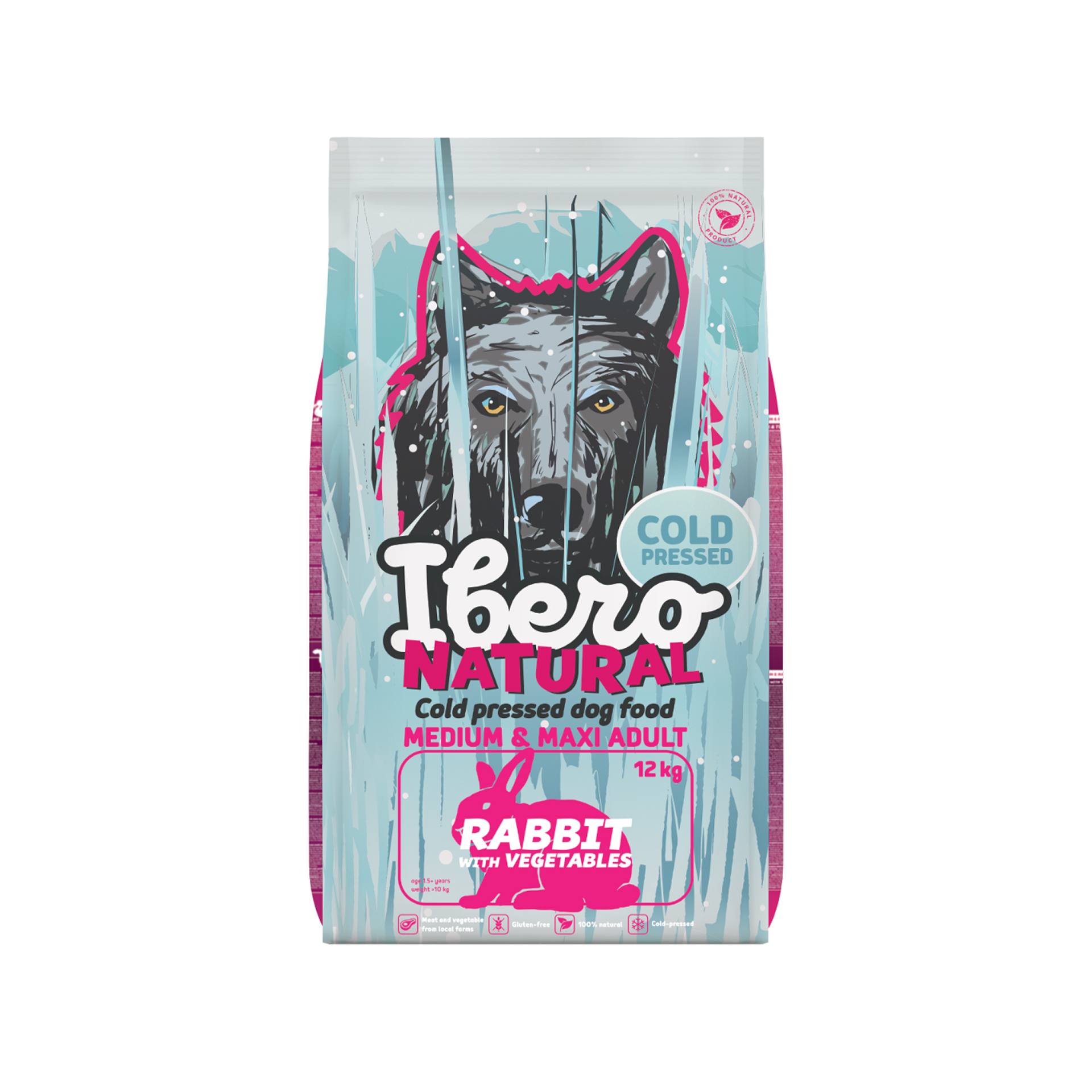 Ibero Cold Press Dog Adult Medium/Large Rabbit karma tłoczona na zimno dla średnich i dużych psów z królikiem 12kg