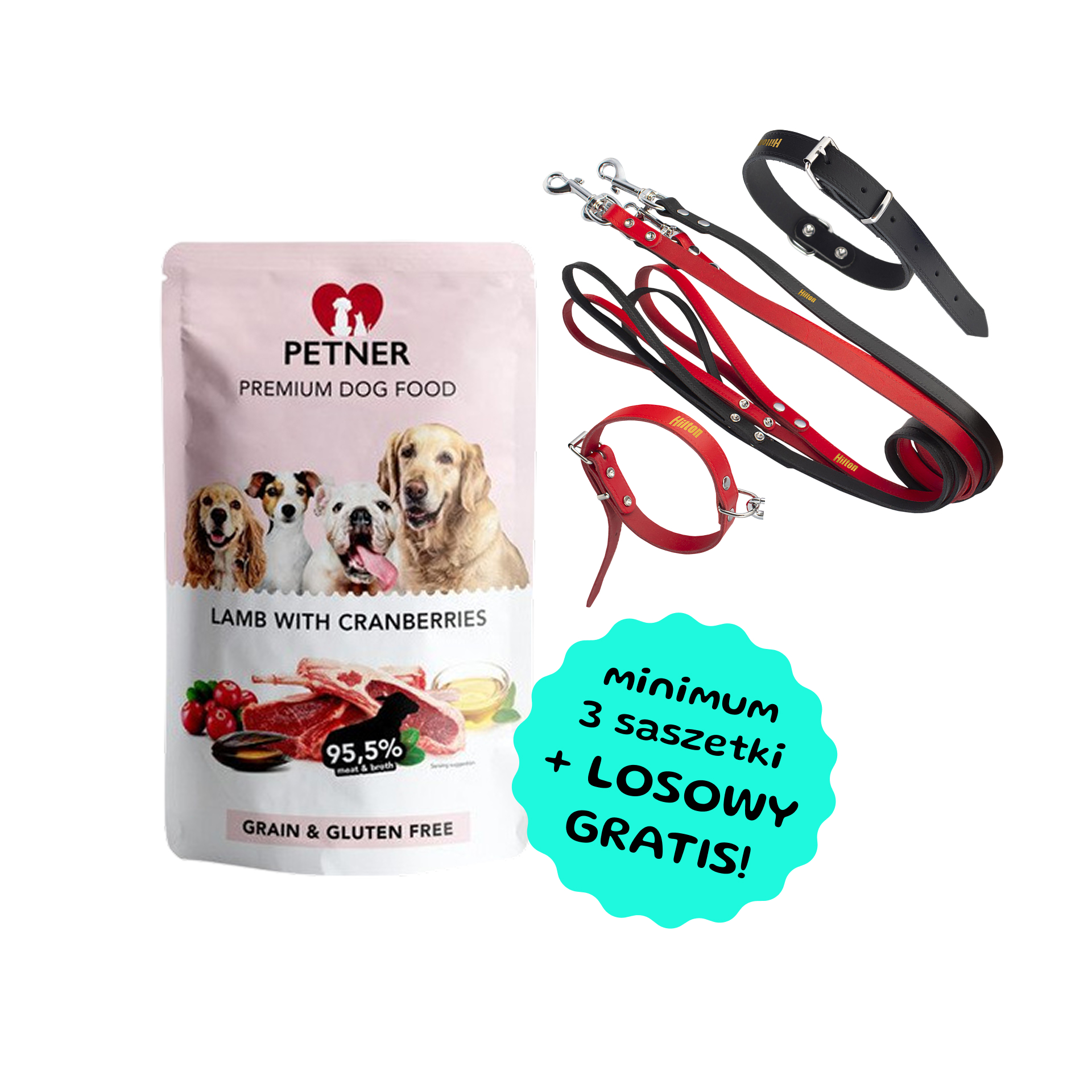 Petner Premium Dog Food lamb with cranberries jagnięcina z żurawiną karma mokra 500g - Smycz lub obroża GRATIS przy zakupie min. 3 saszetek Petner! Petner Premium Dog Food lamb with cranberries jagnięcina z żurawiną karma mokra 500g - Smycz lub obroża GRATIS przy zakupie min. 3 saszetek Petner!