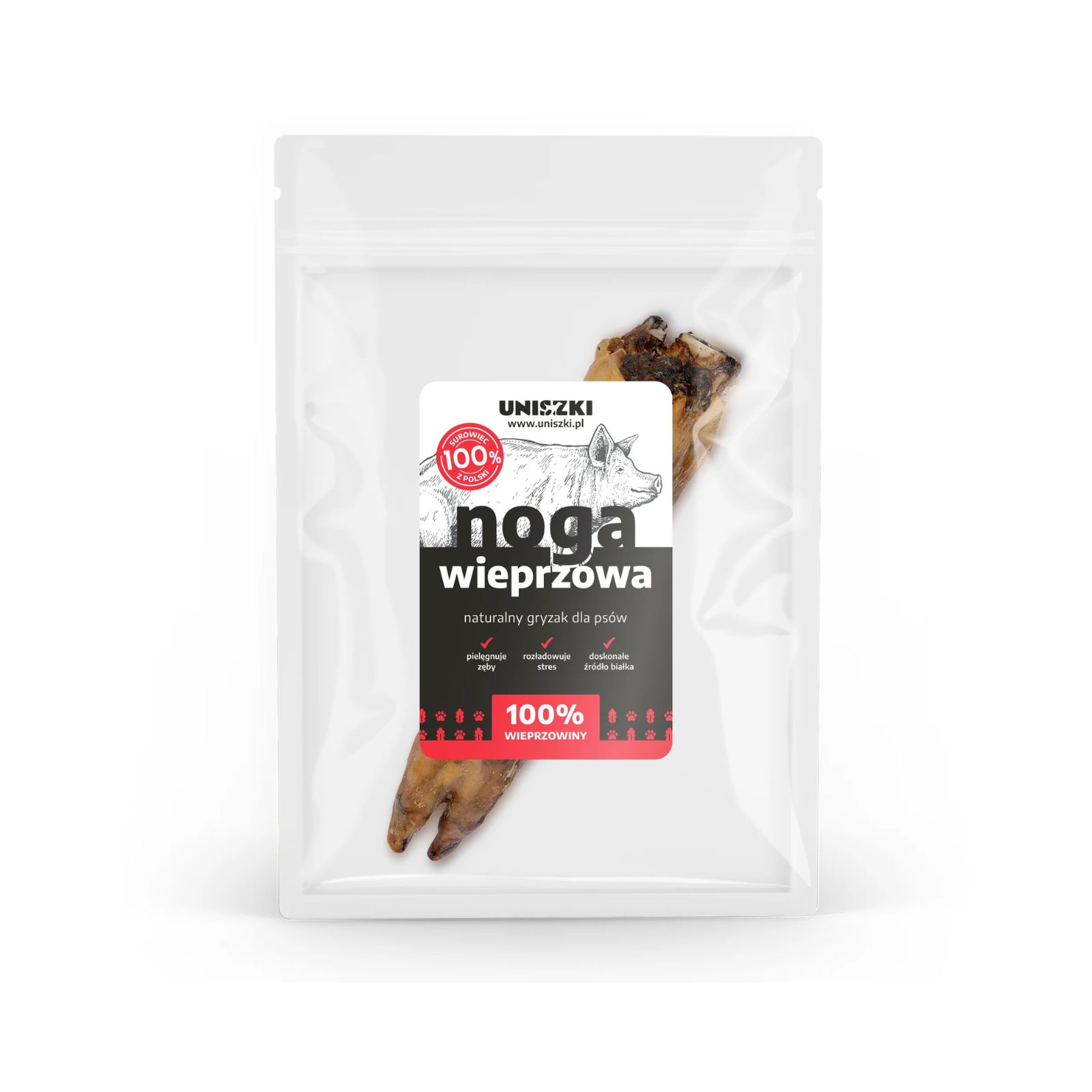 Uniszki Noga wieprzowa twardy przysmak dla psa 1szt