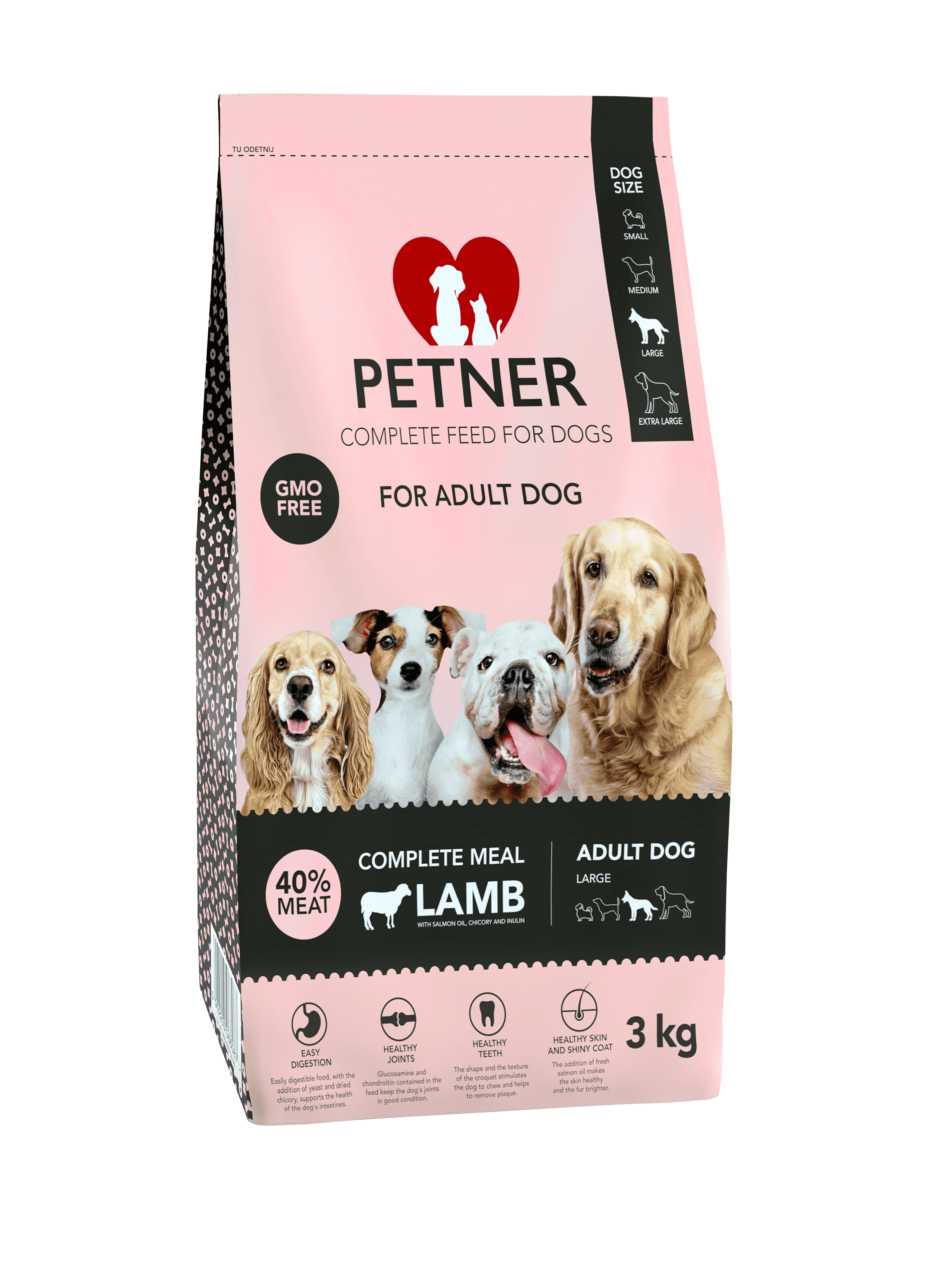Petner Adult dog large breeds with lamb 3kg