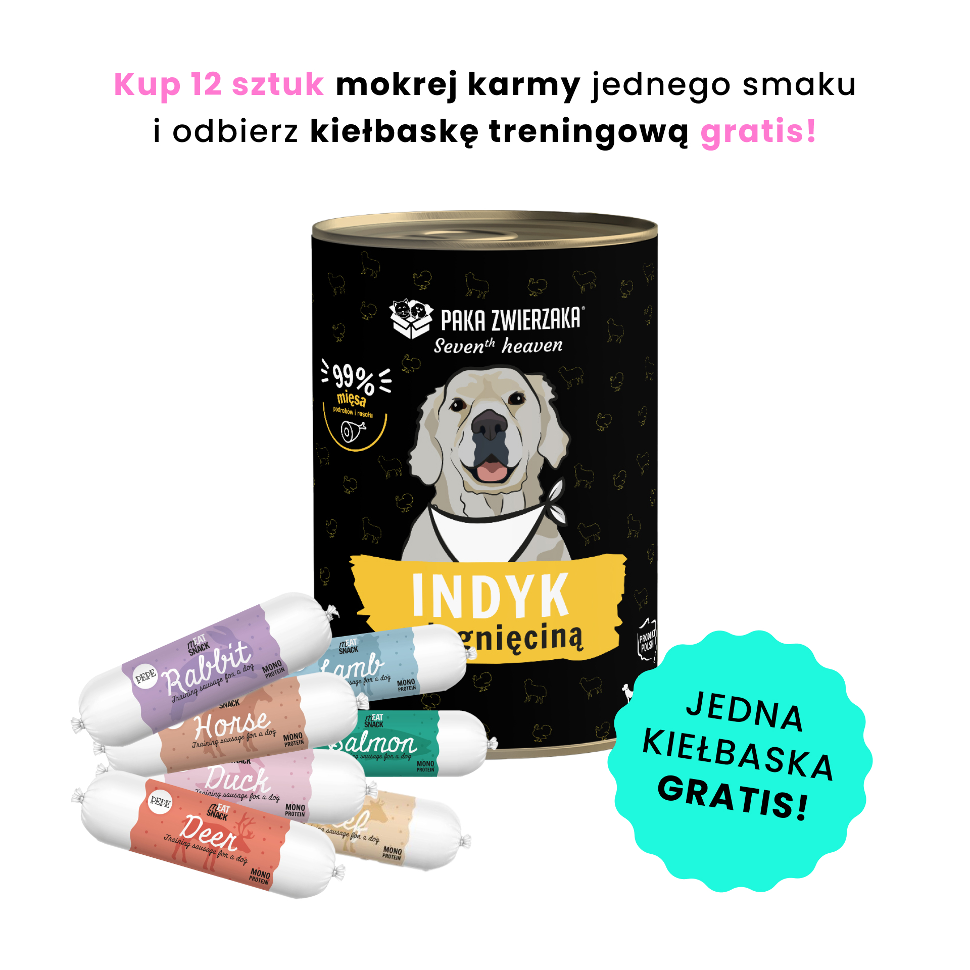 PAKA ZWIERZAKA Turkey & Lamb (Indyk z jagnięciną) karma mokra SUPERPREMIUM dla psów w każdym wieku 400g