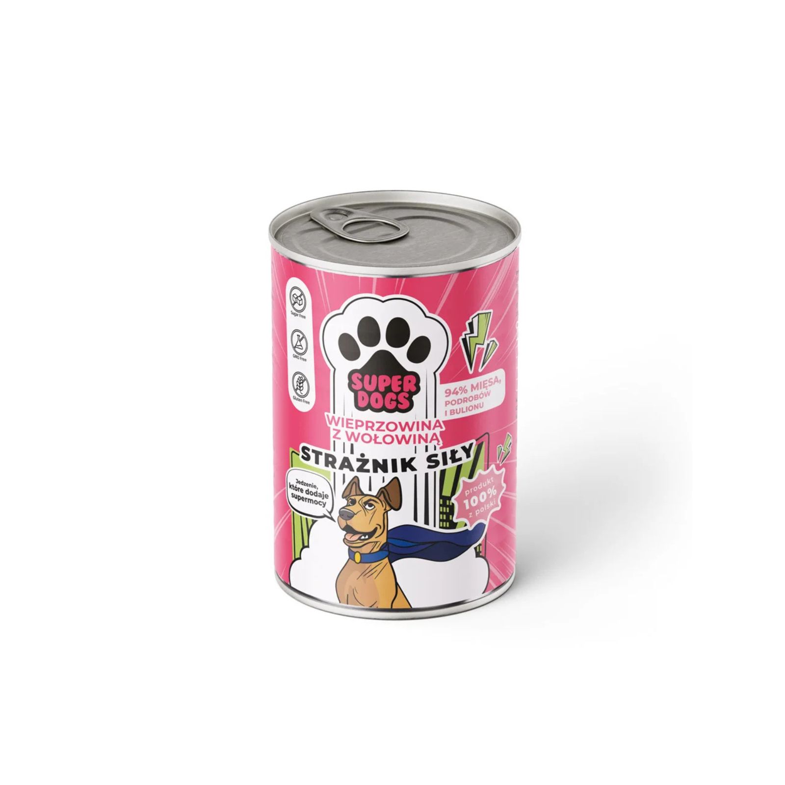 SUPERDOGS Karma mokra Strażnik Siły Wieprzowina z wołowiną 400g