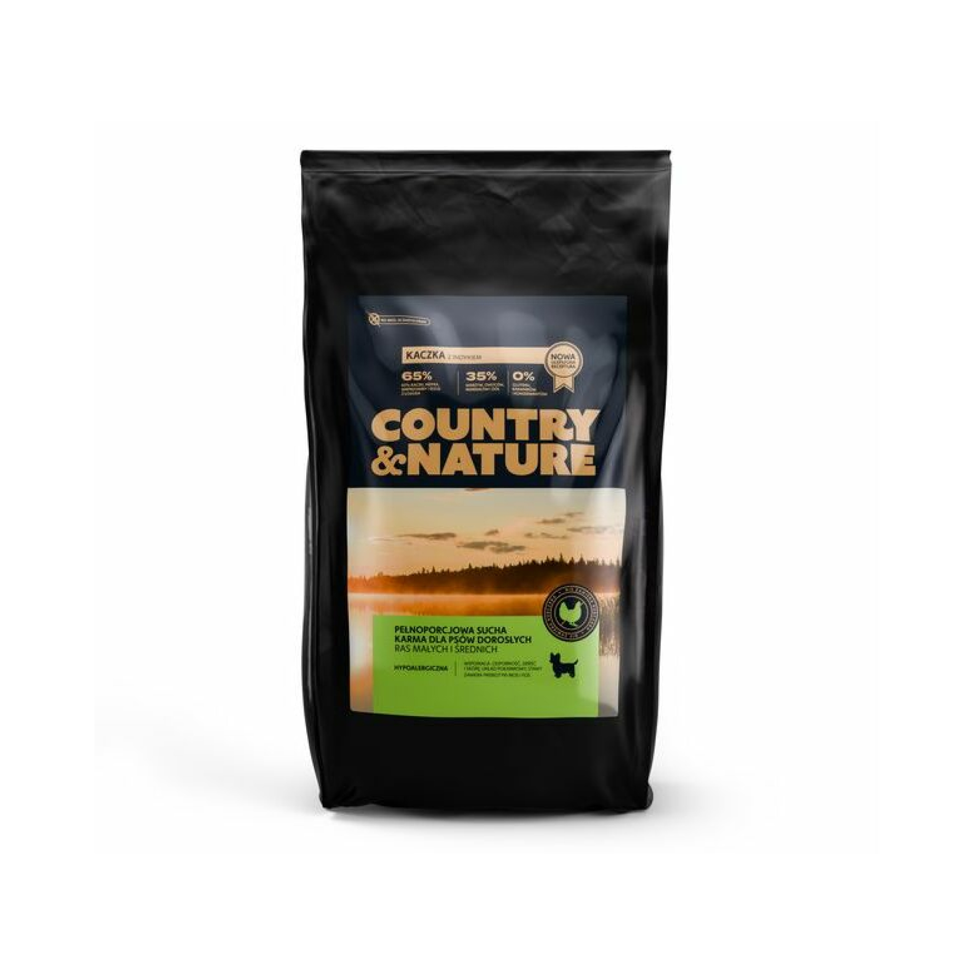 COUNTRY&NATURE Duck with Turkey Recipe Kaczka z indykiem hipoalergiczna karma dla psów małych i średnich ras 9kg