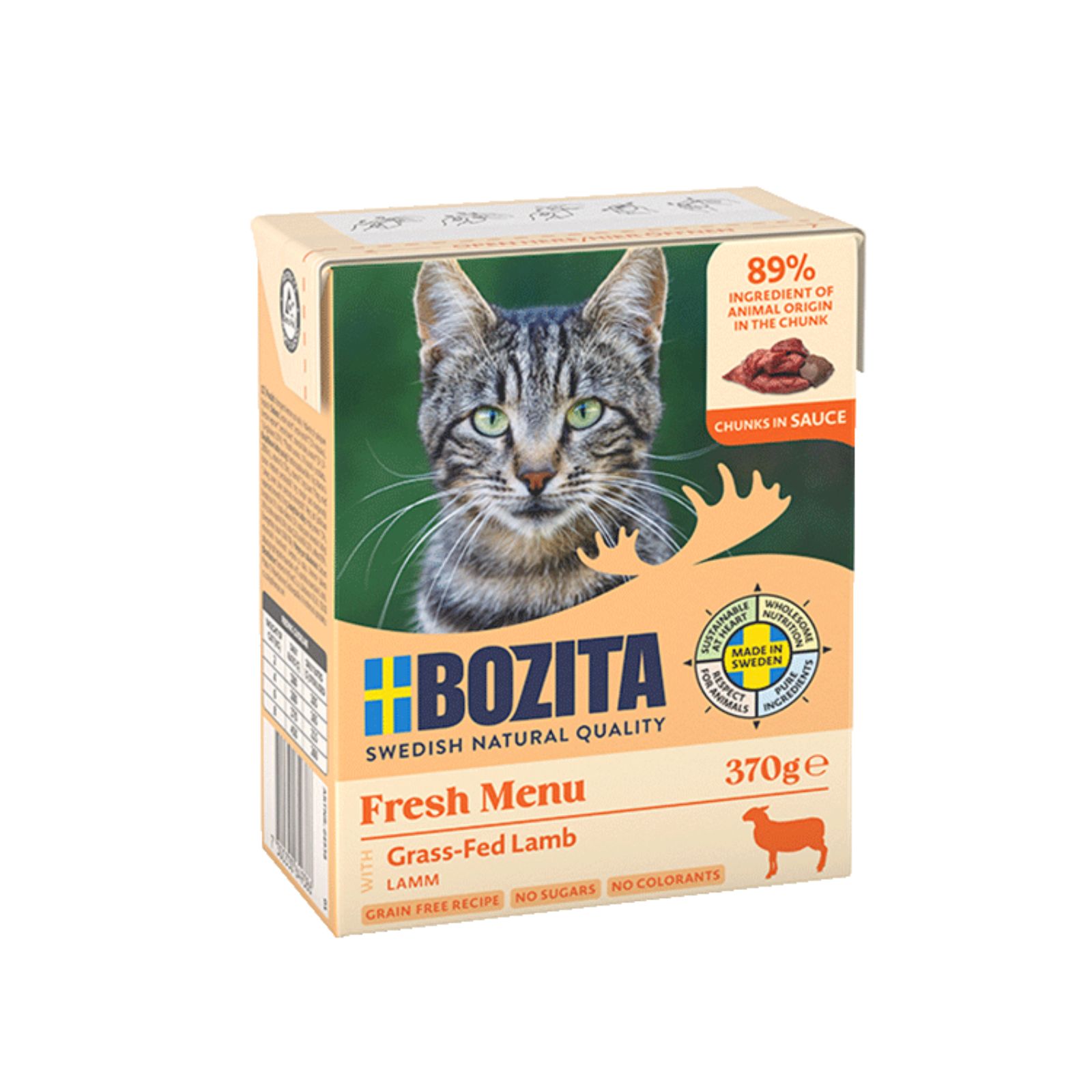 BOZITA Mięsne kawałeczki z jagnięciną w sosie dla kota Tetra Recart 370g 