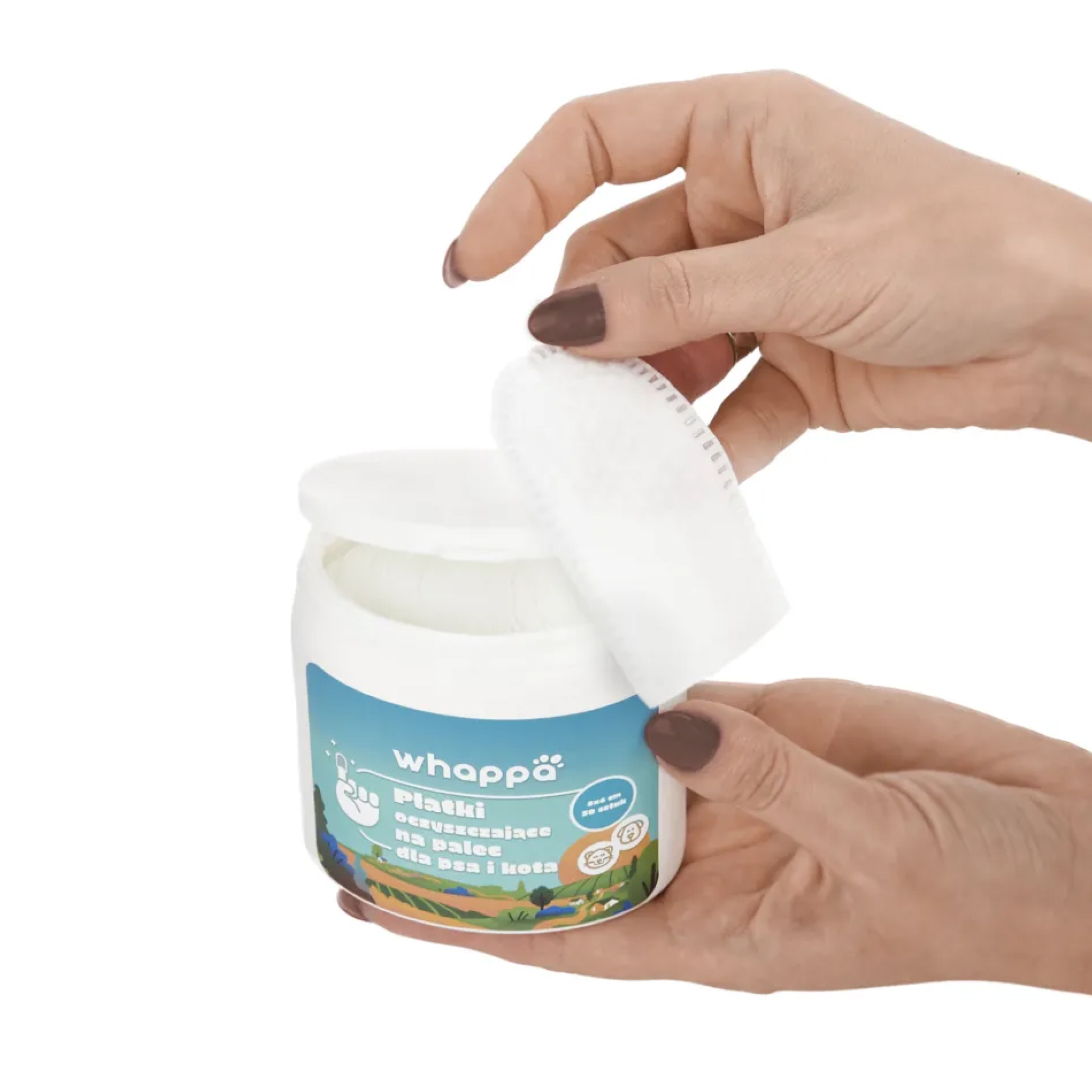 Whappa Finger Wipes Chusteczki na palec do czyszczenia uszu, zębów i pyska 50szt