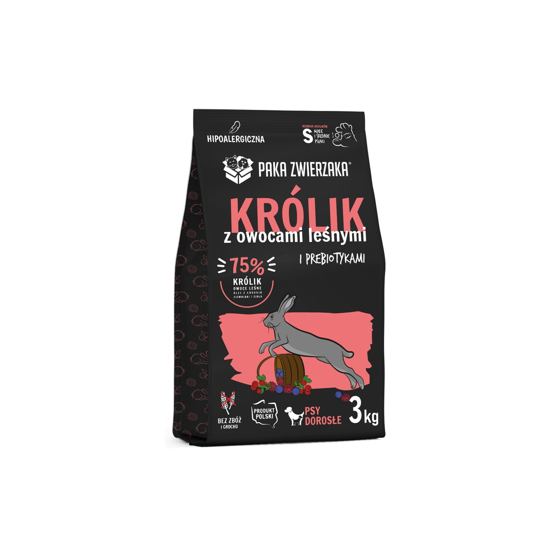 PAKA ZWIERZAKA sucha karma Seven’th Heaven Królik i owoce leśne dla małych ras 3kg