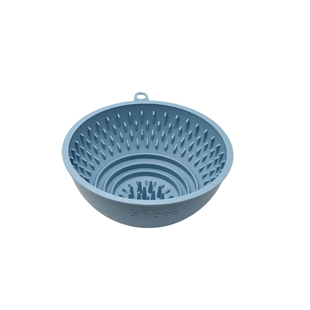 Fiboo Flip Fiboowl Dwustronna miska z funkcją maty do lizania dla psów i kotów kolor ciemnoniebieski 0,7l