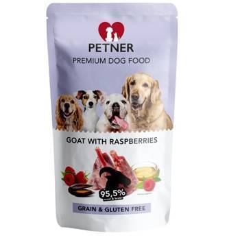 Petner Premium Dog Food goat with raspberries - koza z malinami 500g