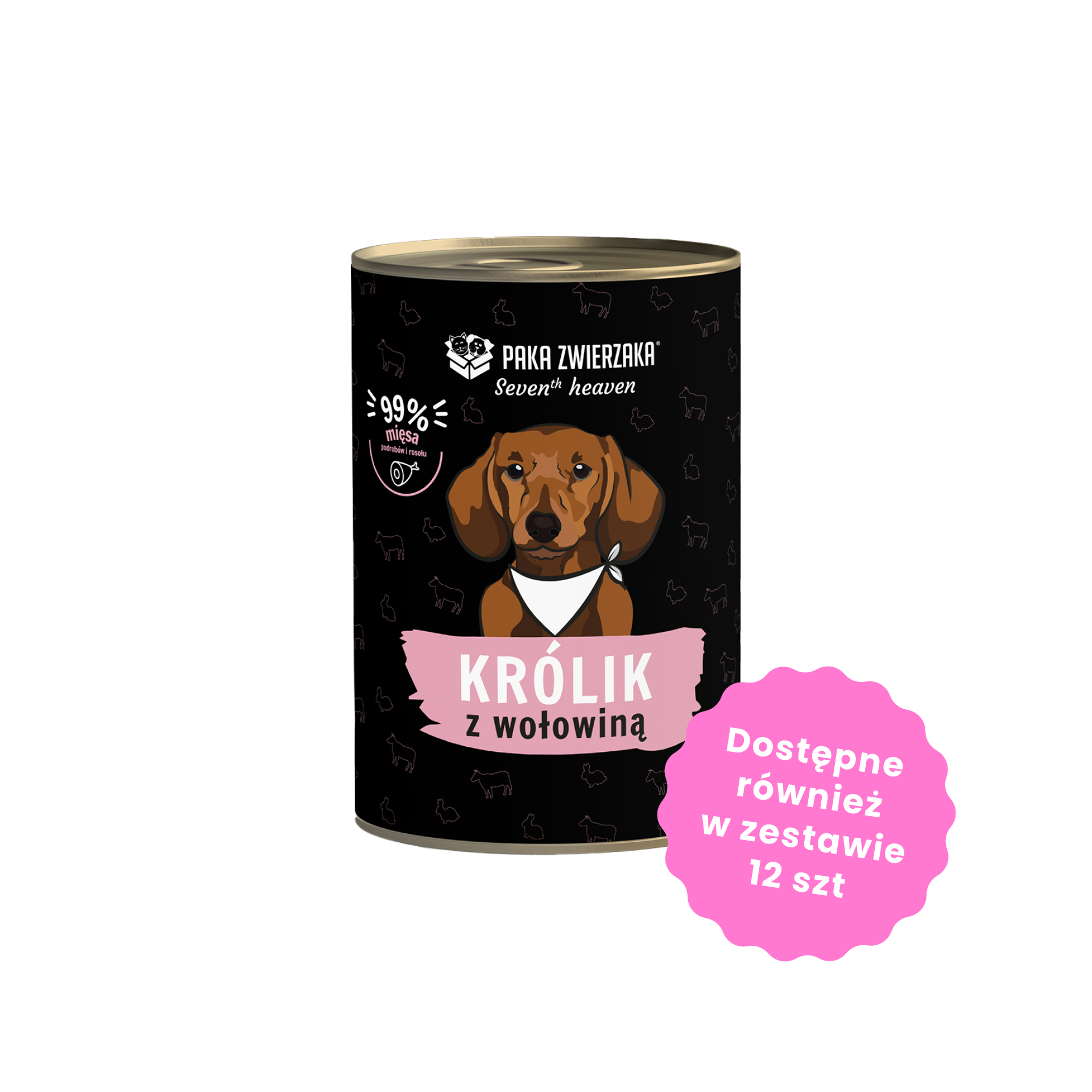 PAKA ZWIERZAKA Rabbit & Beef (królik i wołowina) karma mokra SUPERPREMIUM dla psów w każdym wieku 400g