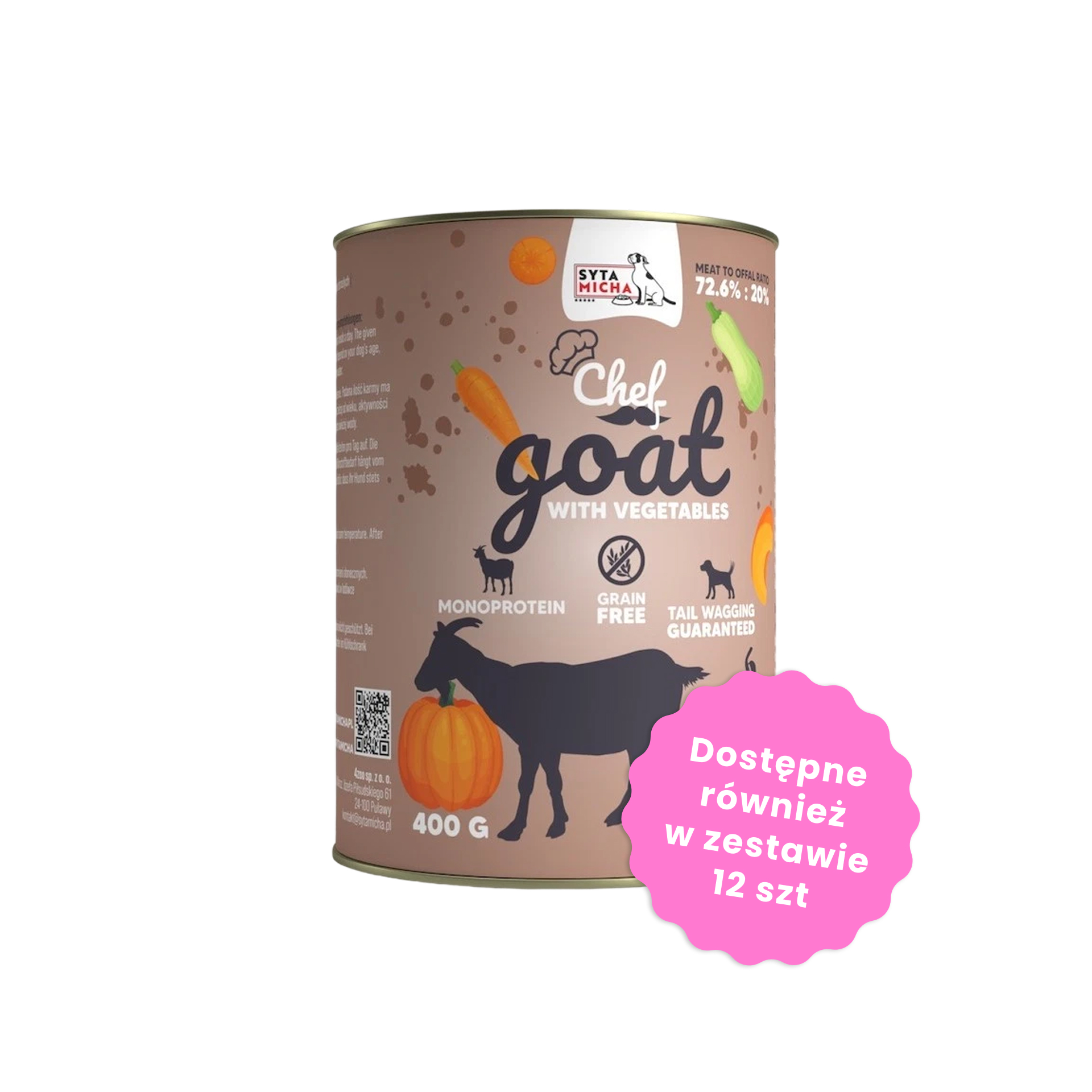 Syta Micha Karma mokra CHEF Koza z warzywami dla psów 400g