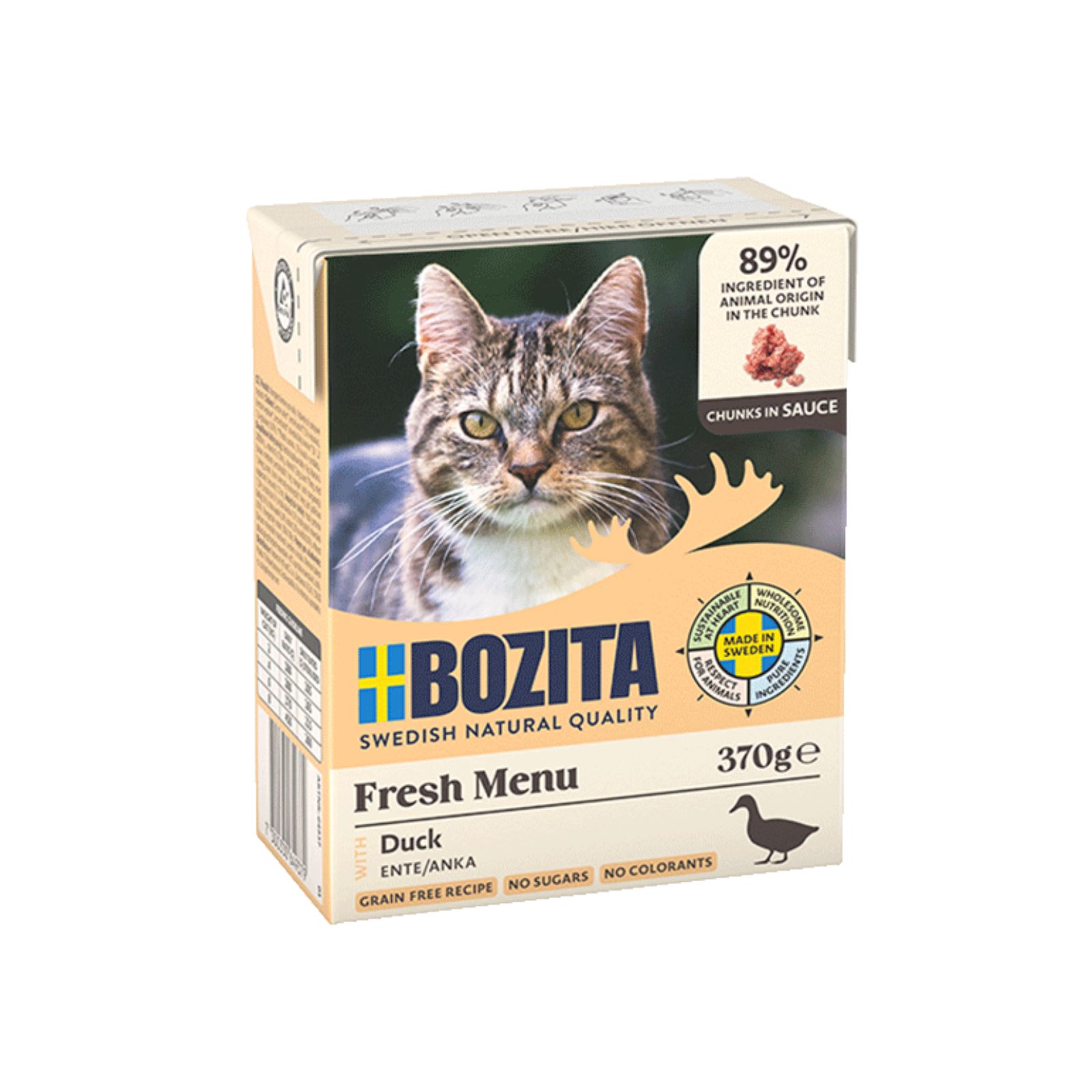 BOZITA Mięsne kawałeczki z kaczką w sosie dla kota Tetra Recart 370g 