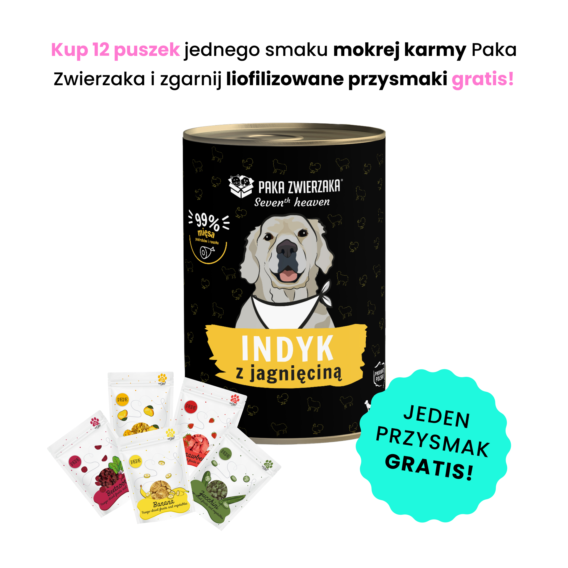 PAKA ZWIERZAKA Turkey & Lamb (Indyk z jagnięciną) karma mokra SUPERPREMIUM dla psów w każdym wieku 400g