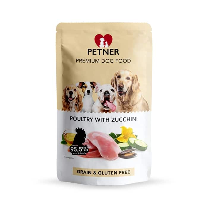 Petner Premium Dog Food poultry with zucchni - drób z cukinią 500g 