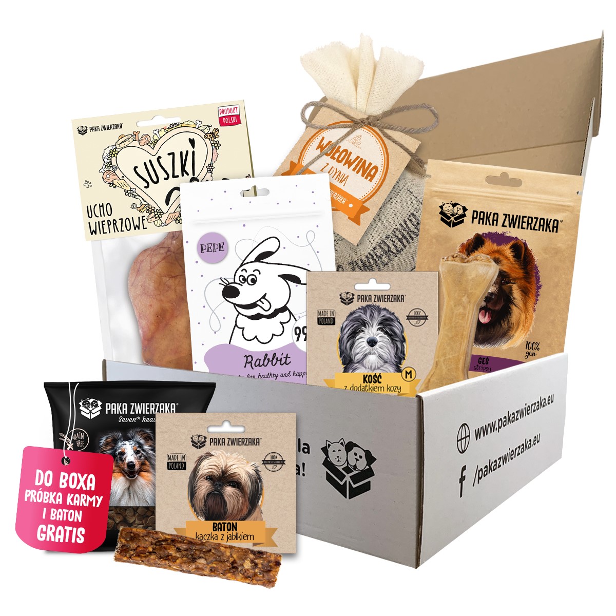 PAKA ZWIERZAKA Promocyjny BOX przysmaków dla psa