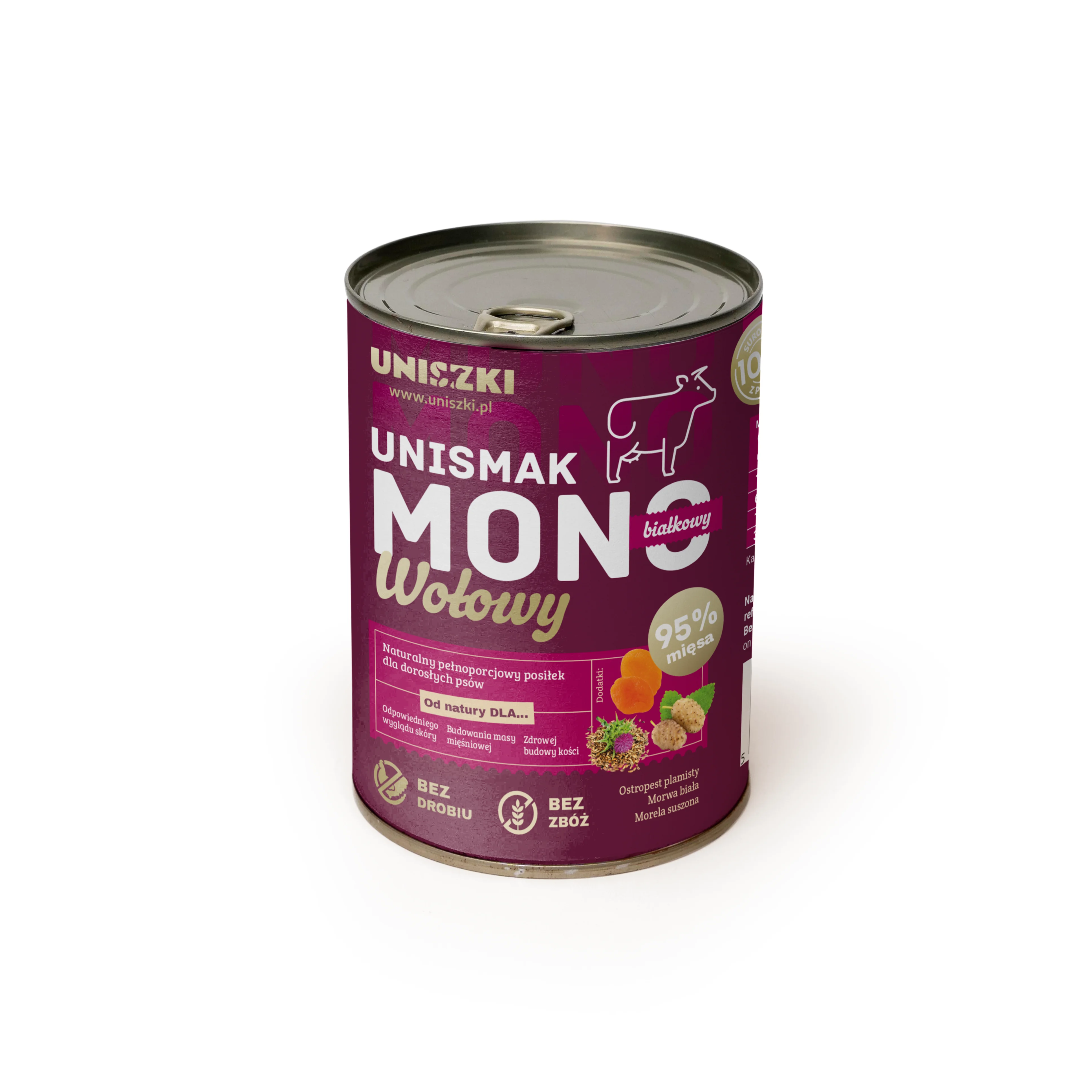 Uniszki UNISMAK Mono Wołowina monobiałkowa karma mokra dla psów 400g 
