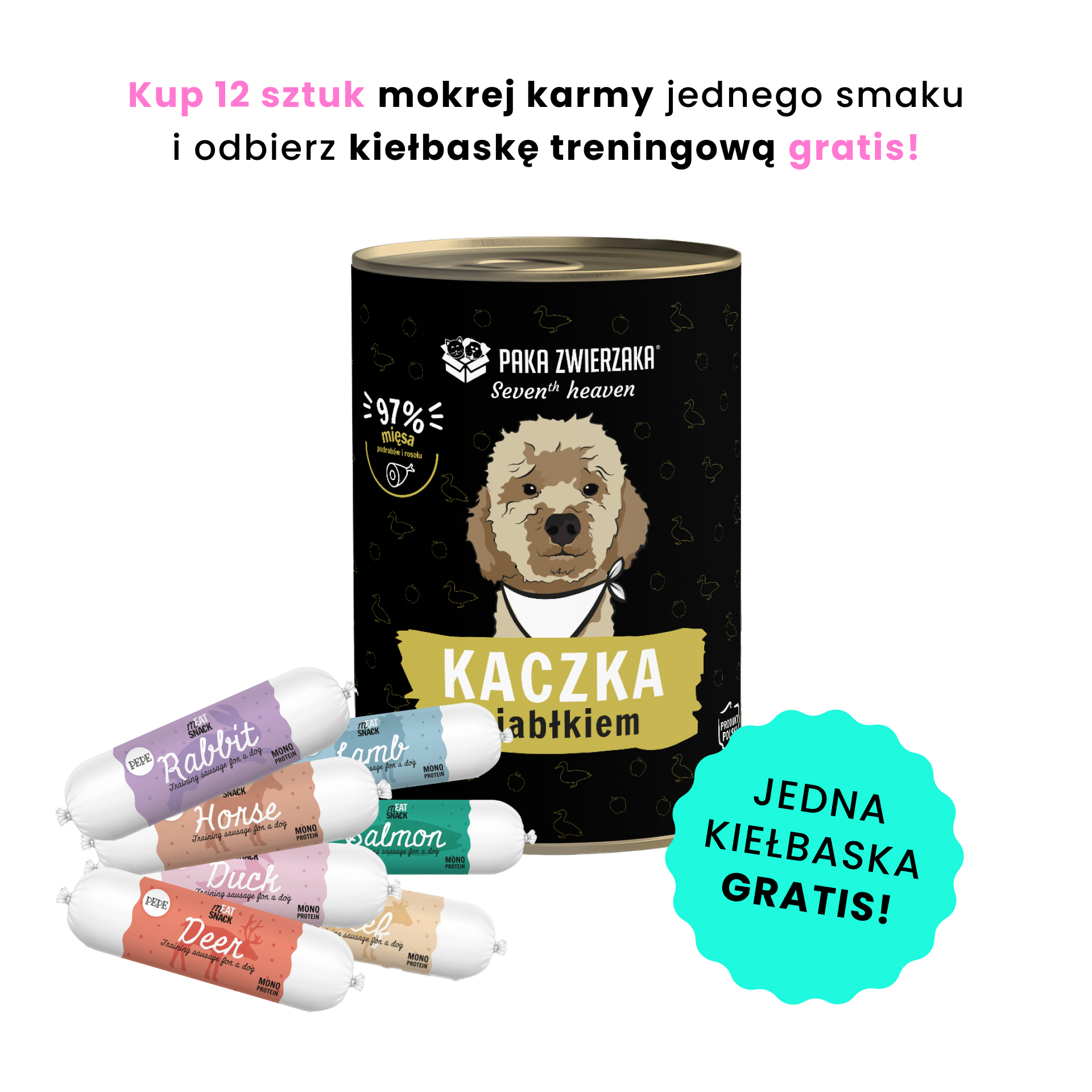 PAKA ZWIERZAKA Duck & Apple (kaczka z jabłkiem) karma mokra SUPERPREMIUM dla psów w każdym wieku 400g