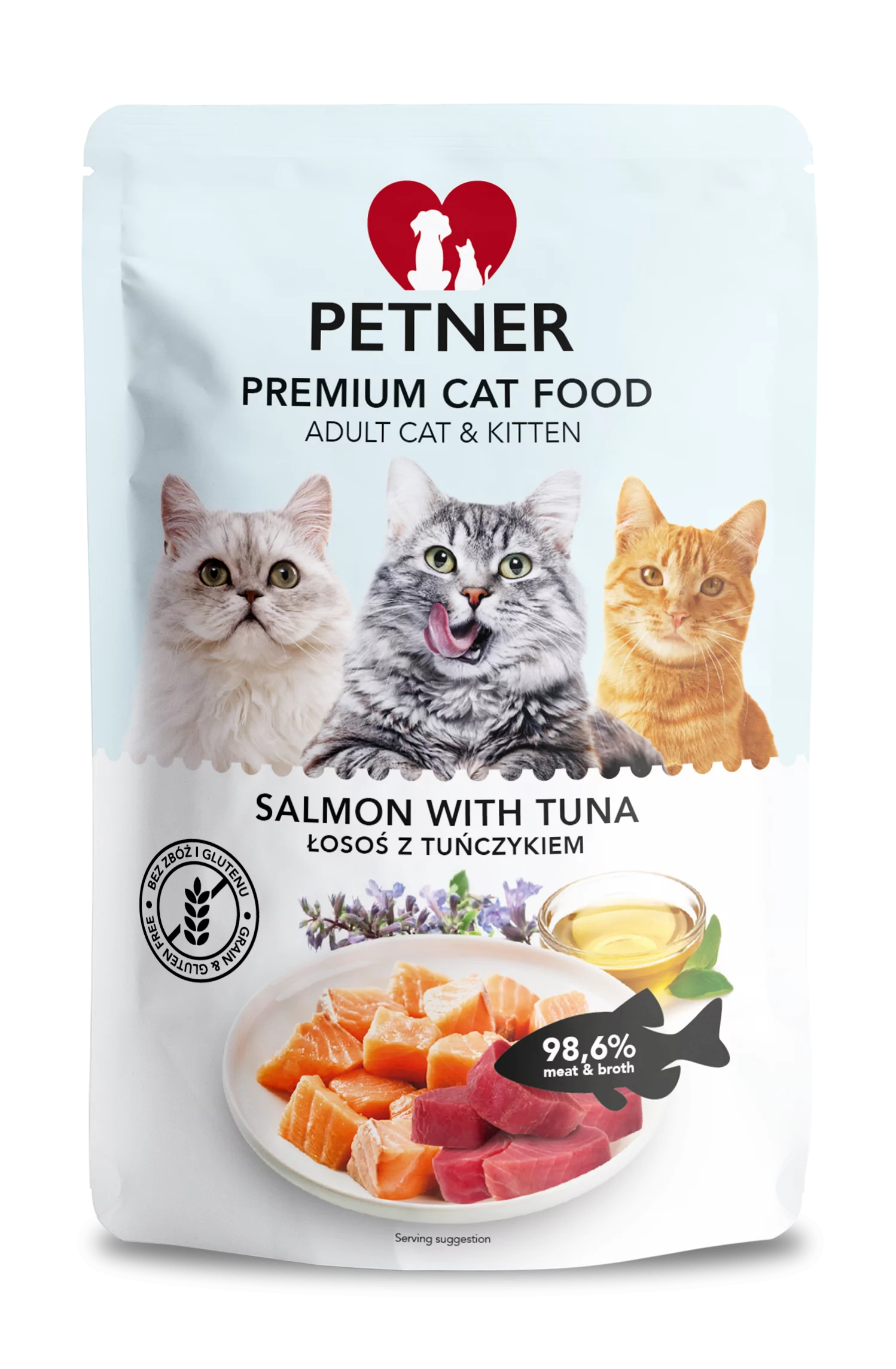 Petner Premium Adult Cat & Kitten łosoś z tuńczykiem 85g