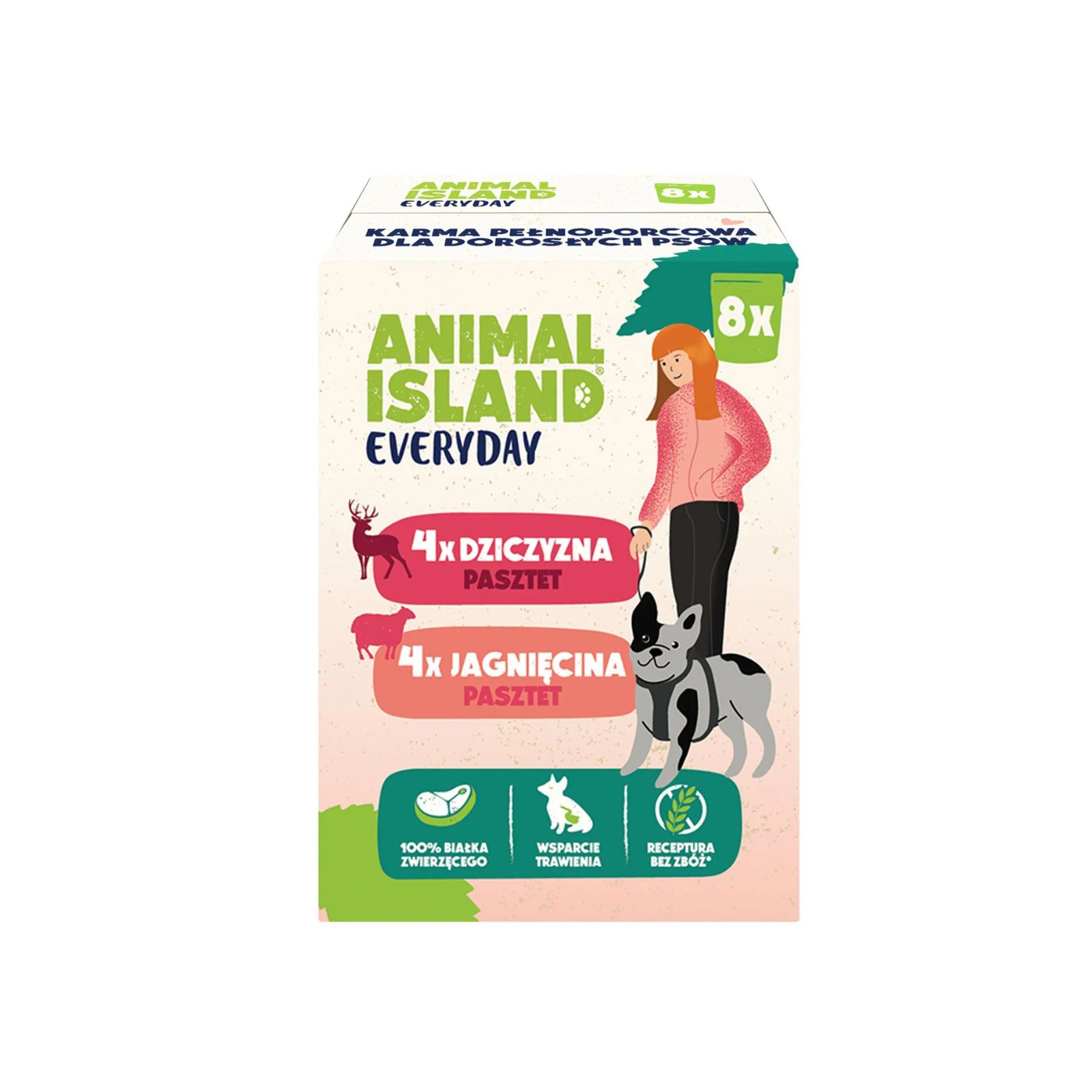 Animal Island Everyday Pate Zestaw pasztetów z dziczyzną (4x) i jagnięcinć (4x) karma mokra dla psów małych ras 8x150g