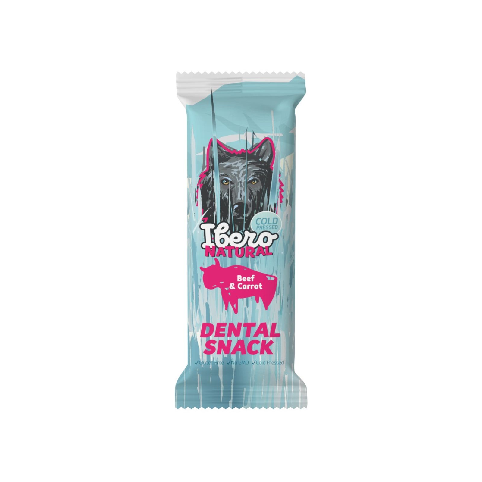 Ibero Cold Pressed Dental Snack Wołowina/Marchew przysmak dentystyczny dla psa S/M 70g