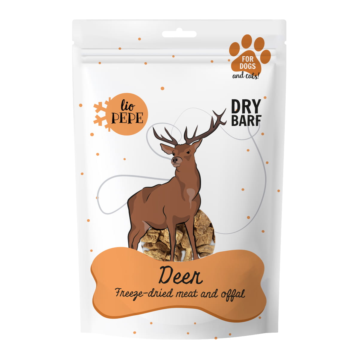 PAKA ZWIERZAKA Przysmak Lio PEPE Deer Liofilizowane mięso z jelenia 60g