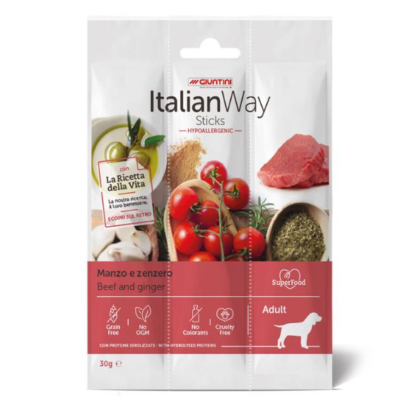 Italian Way Kabanoski  dla psa przysmak z wołowiną i imbirem 30g