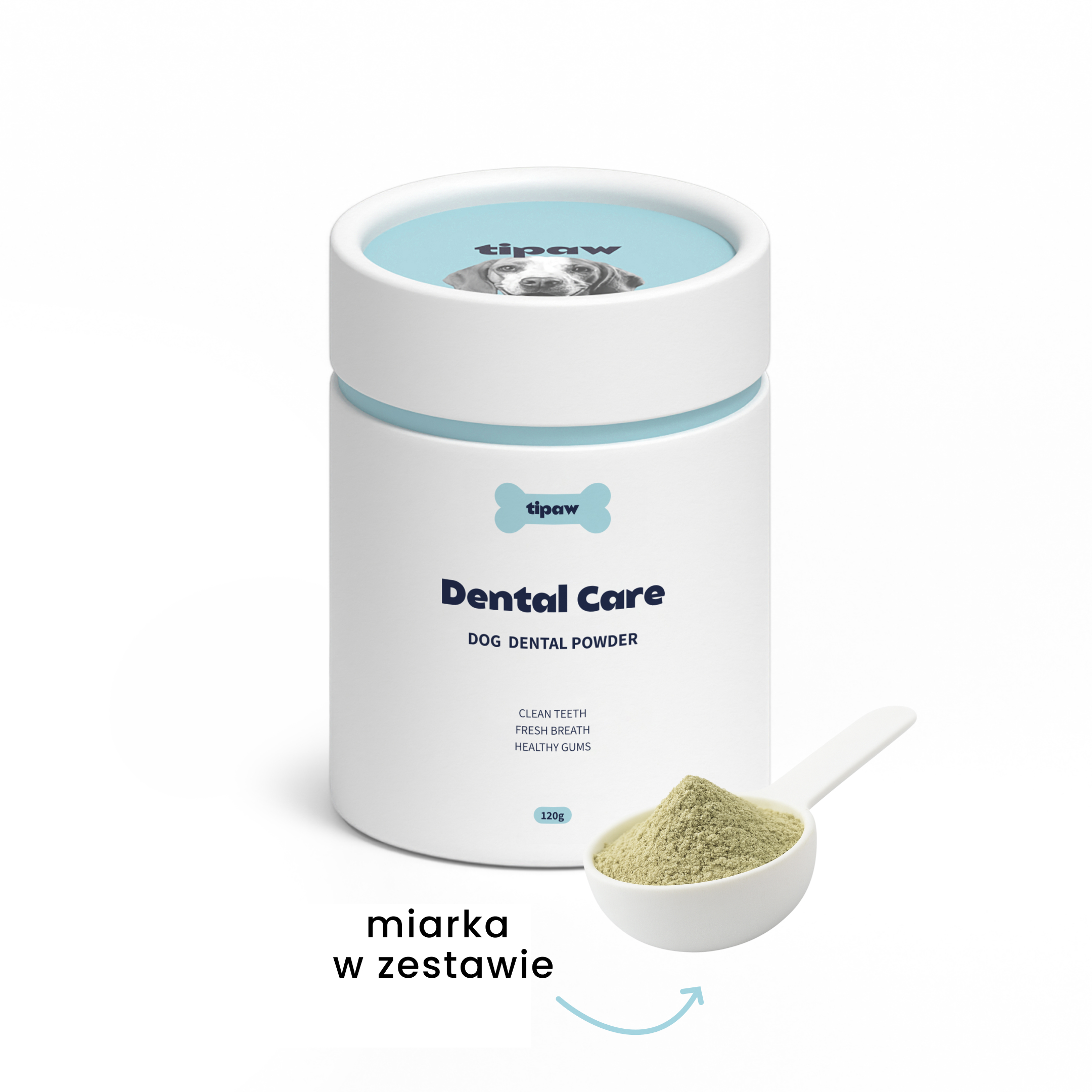 Tipaw Dental Care Powder Proszek dla psów wspierający higienę jamy ustnej 150g