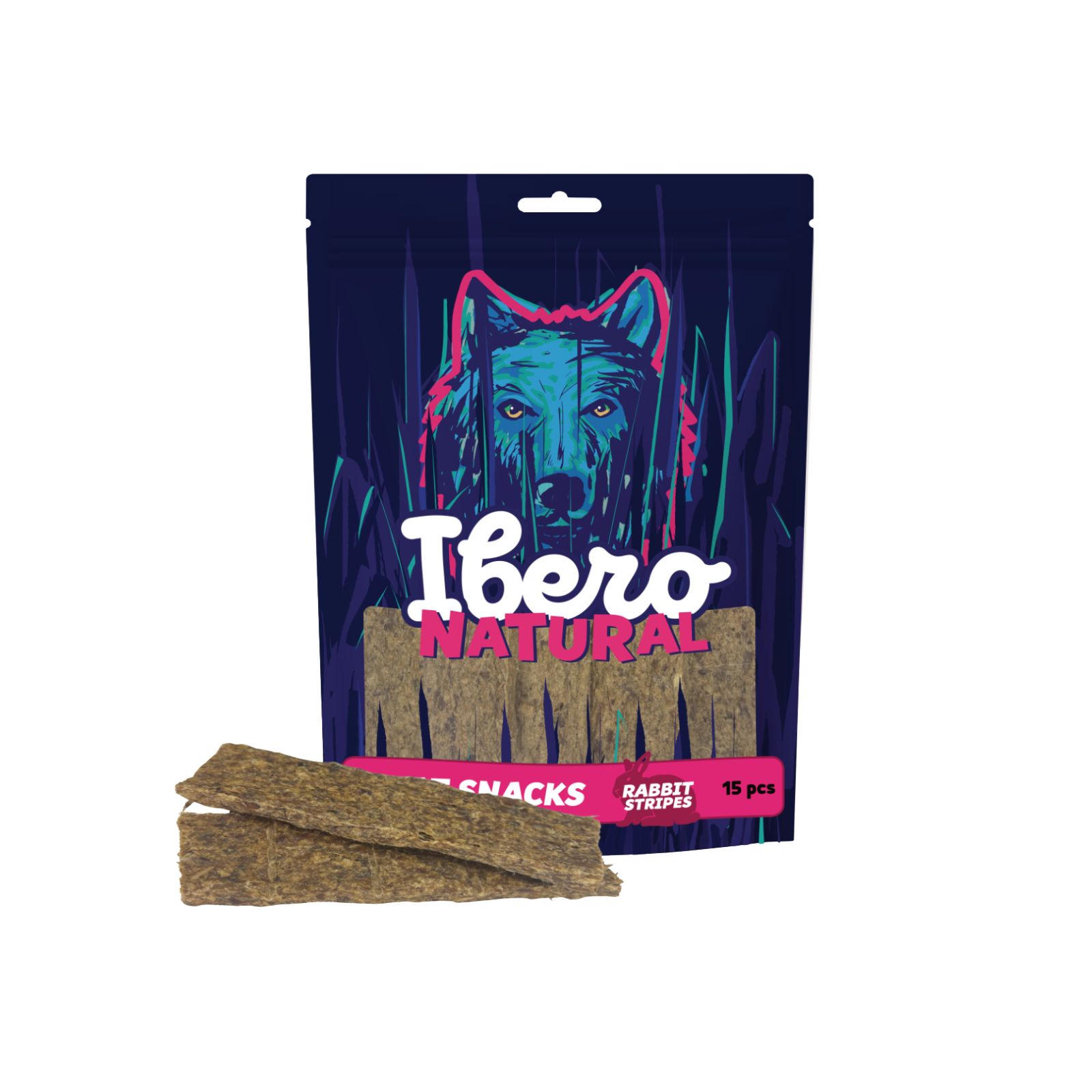 Ibero Meat Snack Rabbit Stripes Paski z królika przysmak dla psa 15szt 