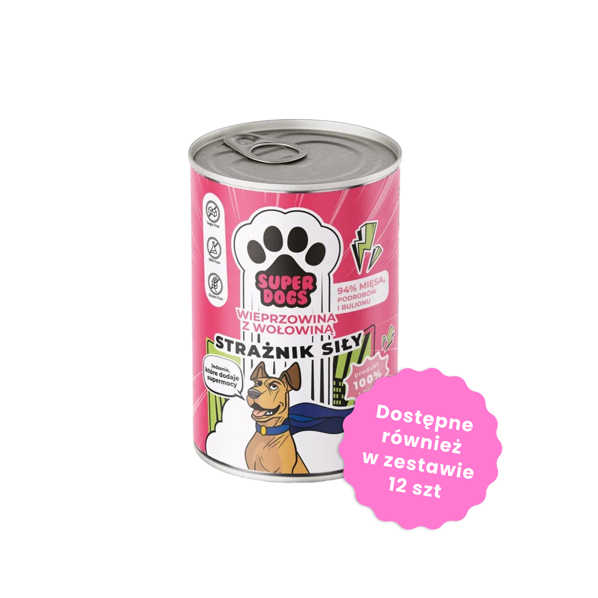 SUPERDOGS Karma mokra Strażnik Siły Wieprzowina z wołowiną 400g