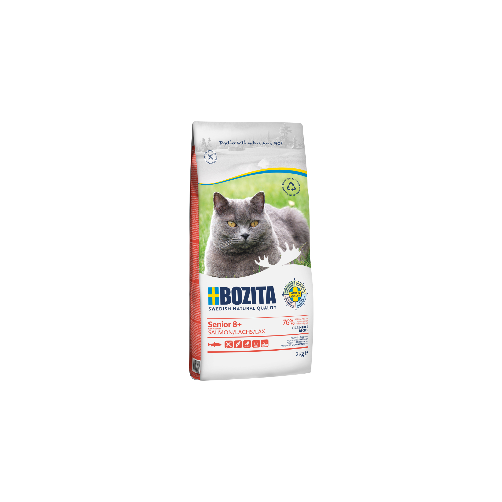 BOZITA Cat Senior 8+ Grain Free z łososiem 2 kg