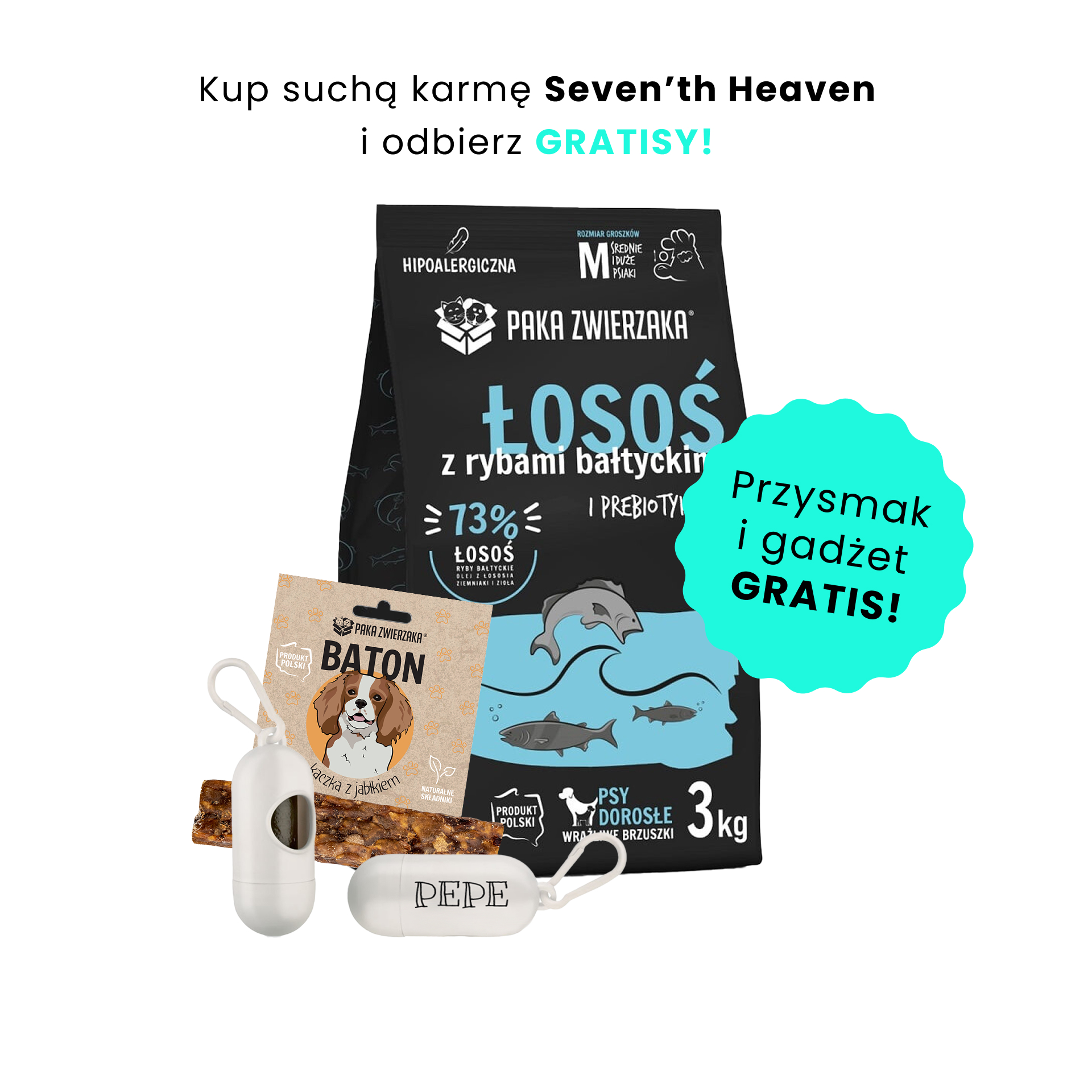 PAKA ZWIERZAKA sucha karma Seven’th Heaven Łosoś i ryby bałtyckie 3kg