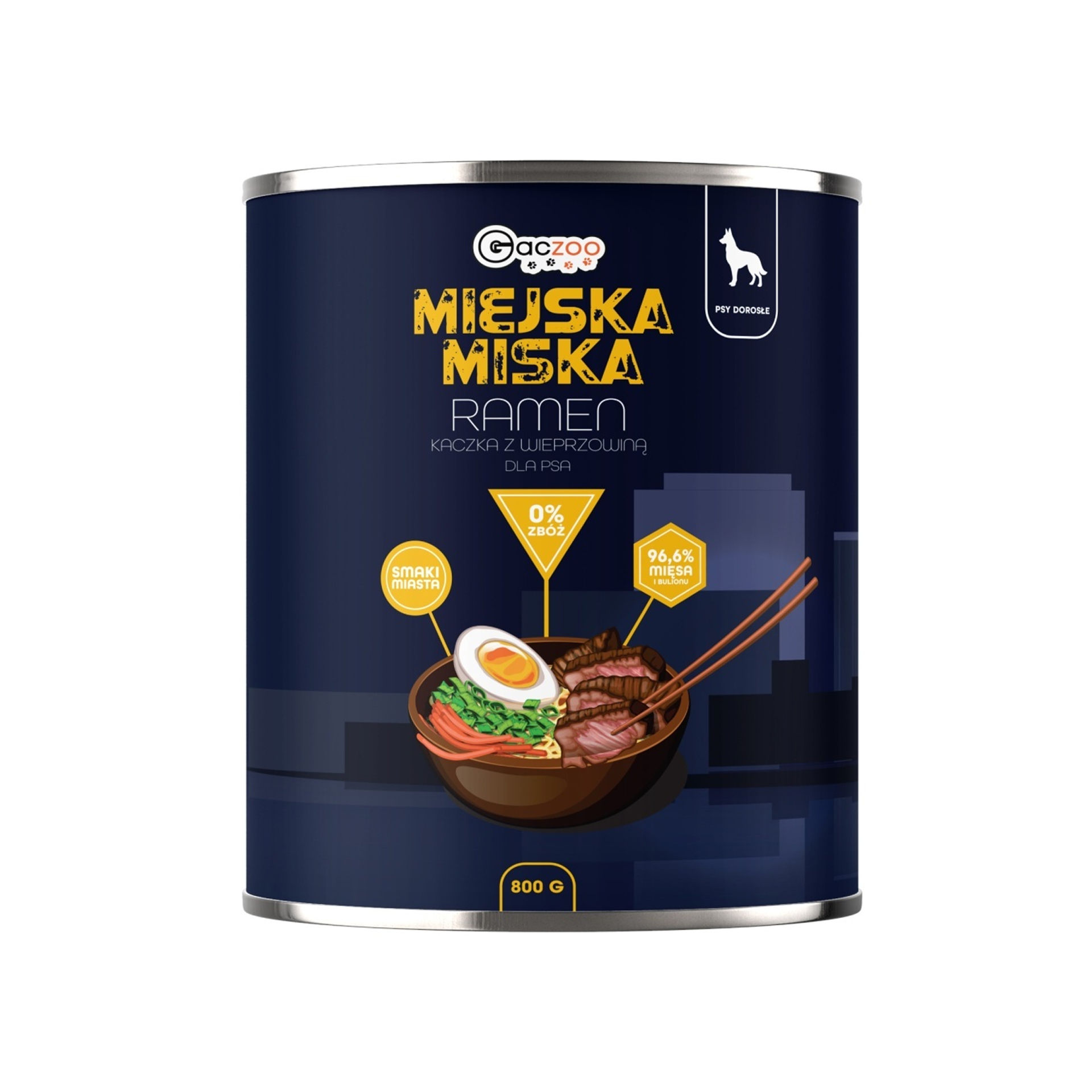 Gaczoo Miejska Miska Ramen bezzbożowa karma mokra dla psów 800g