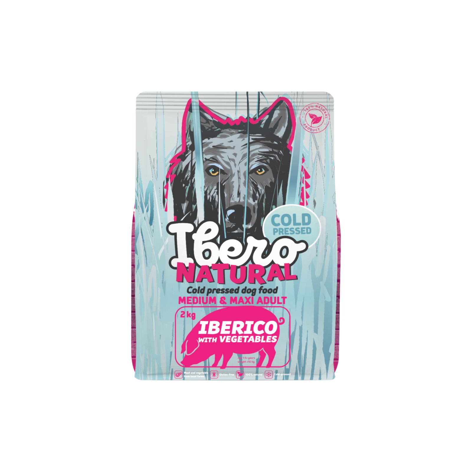 Ibero Cold Press Dog Adult Medium/Large Iberico karma tłoczona na zimno dla dużych i średnich psów z wieprzowiną iberyjską 2kg