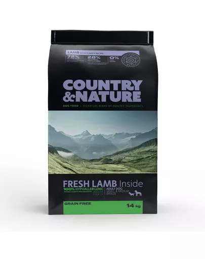 COUNTRY&NATURE Lamb with Turkey Recipe. Karma dla psów ras małych i średnich - jagnięcina z indykiem 14kg