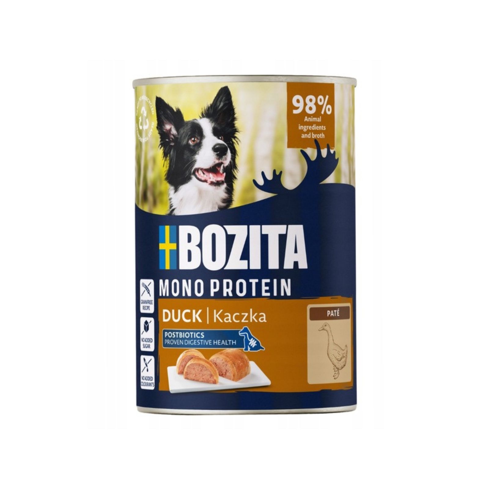 BOZITA Mono protein Duck Kaczka z postbiotykiem mokra karma monobiałkowa dla psów 400g