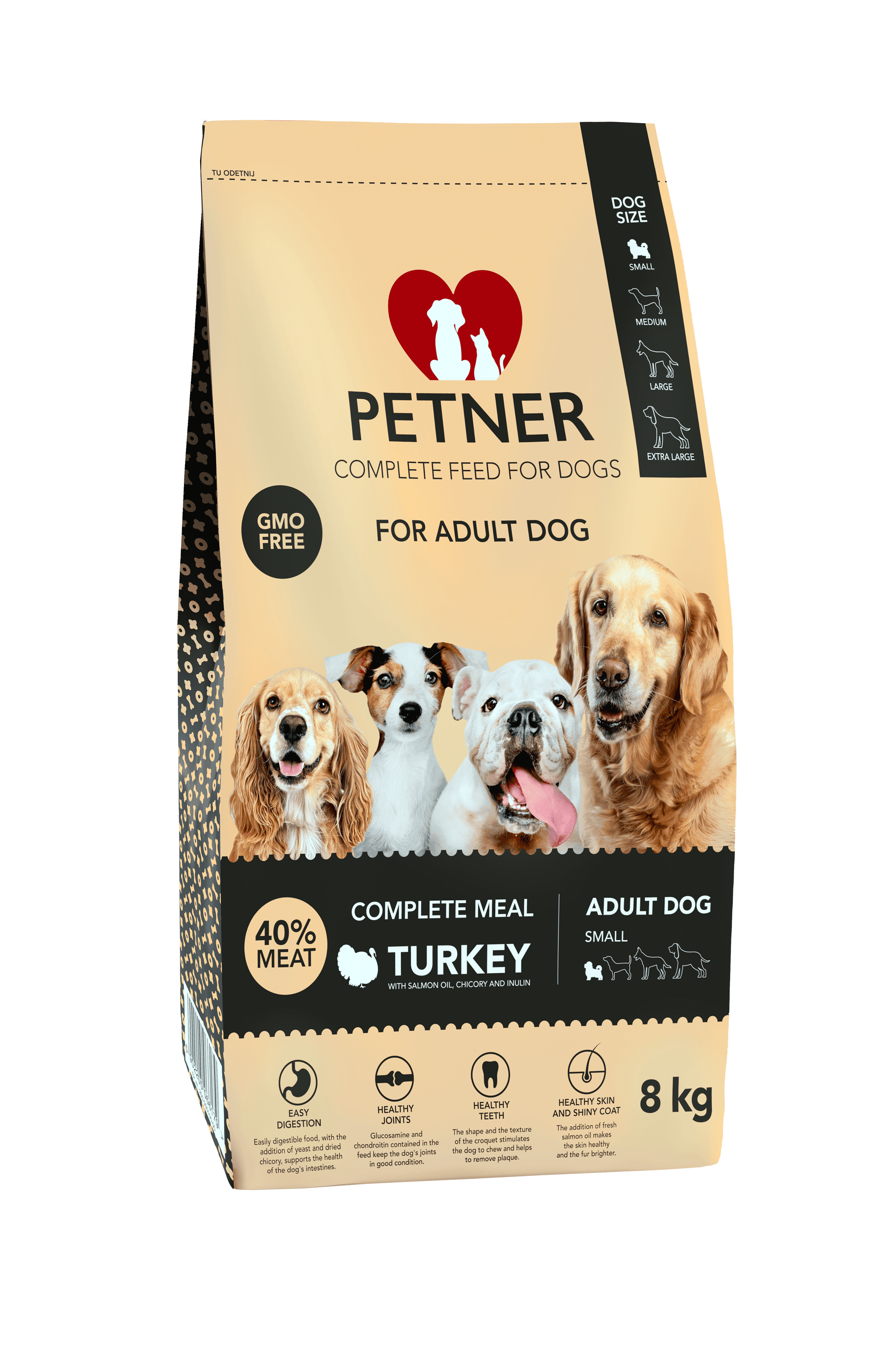 Petner Adult small breeds with turkey 8kg